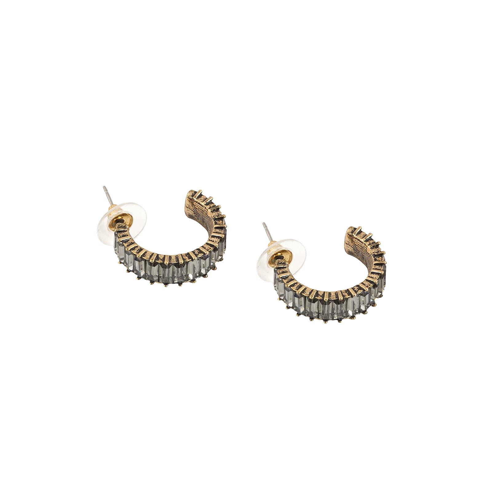 Joker & Witch Women Ula Hoop Grey Stone Earrings - view 2