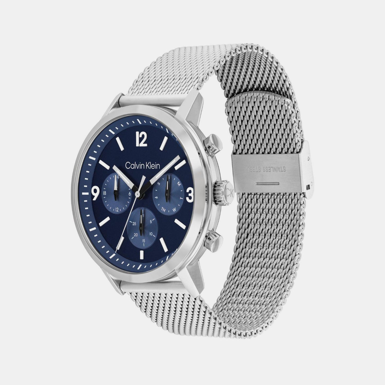 Calvin Klein Gauge Men Quartz Blue Dial Multi-Function Mesh Watch 25200438 - view 2
