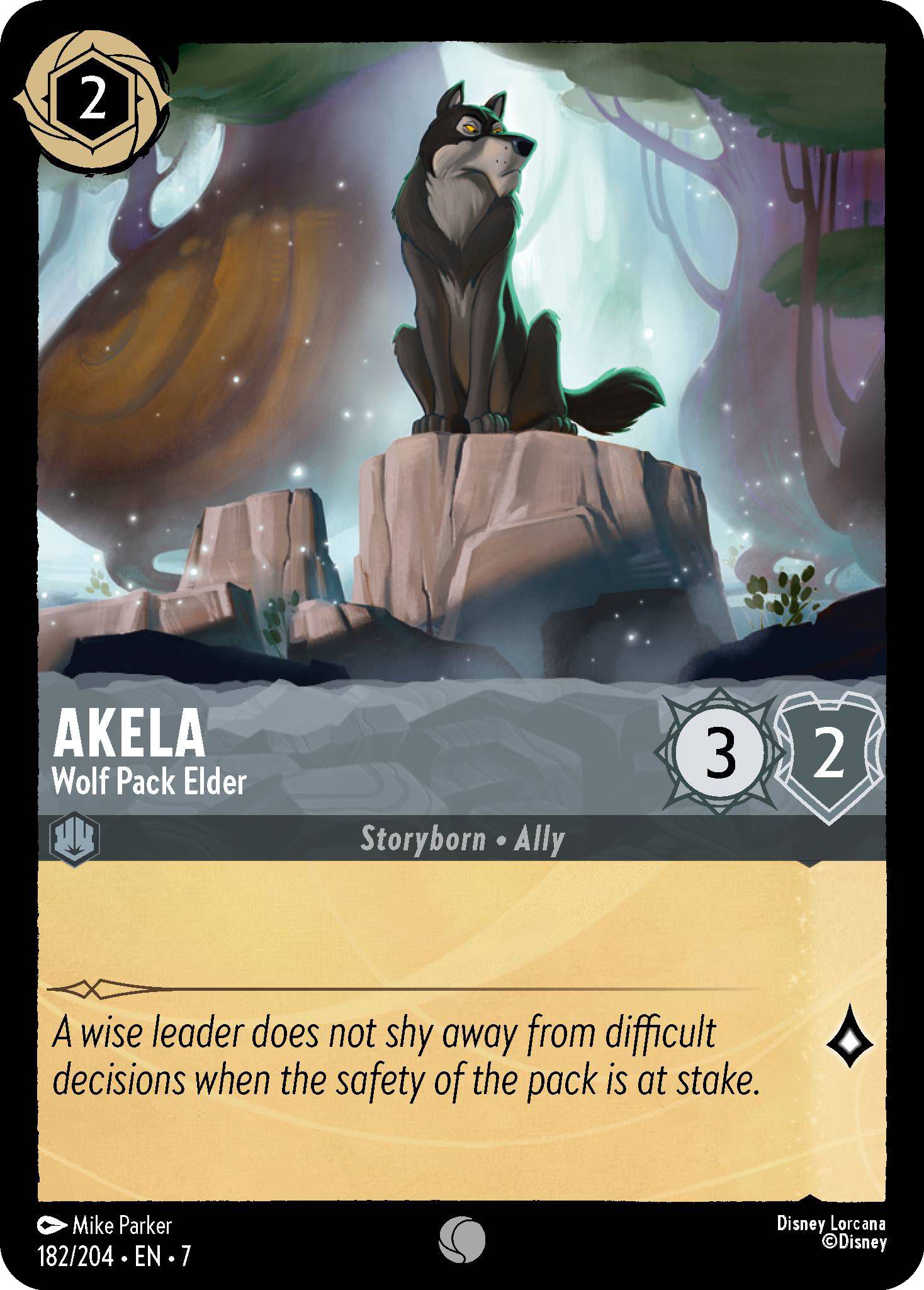 Lorcana Akela - Wolf Pack Elder - 182/204 [Archazia's Island] [Non-Foil]