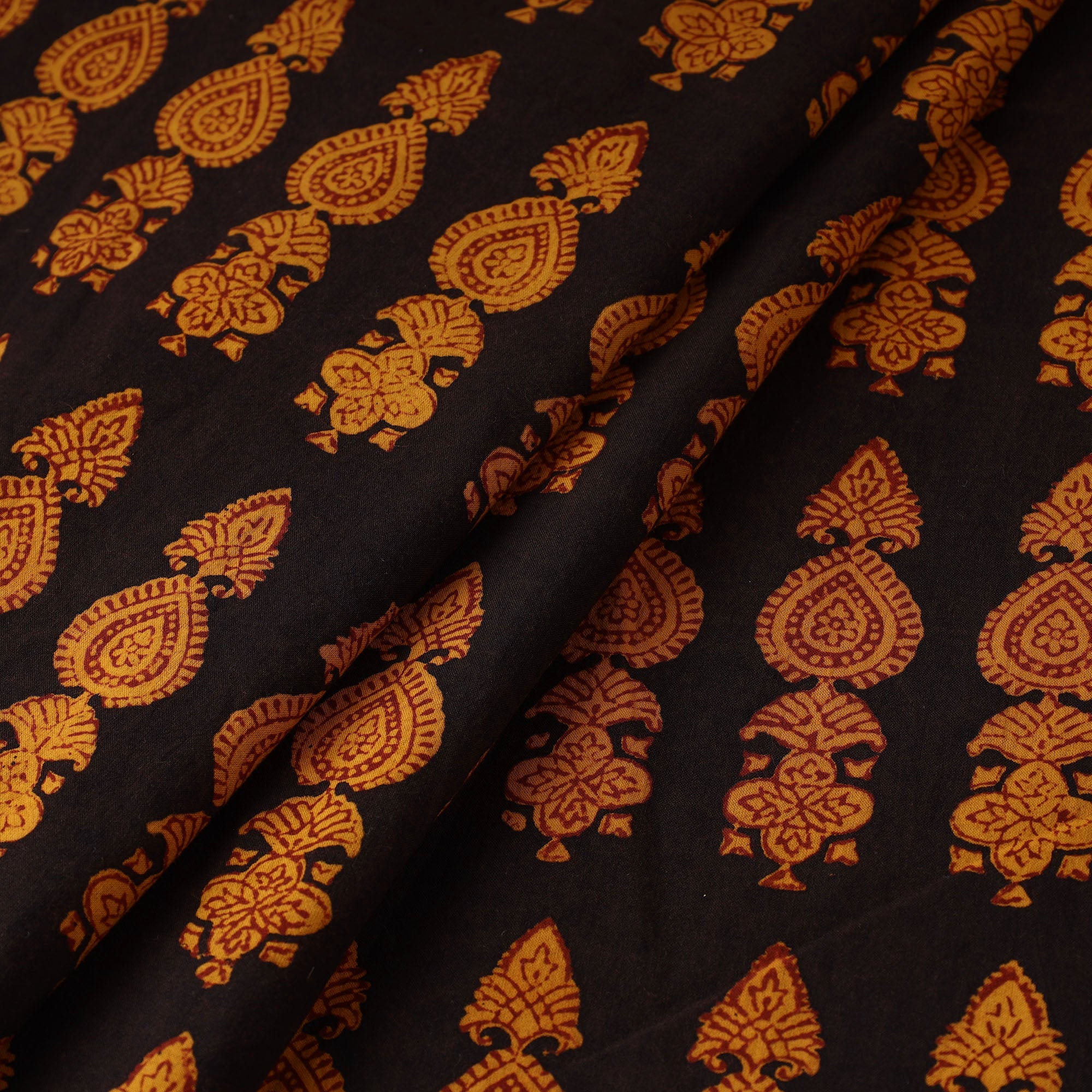BAGH PRINTS BY UMAR FARUK KHATRI Black - Bagh Block Printed Cotton Fabric 05 - view 2