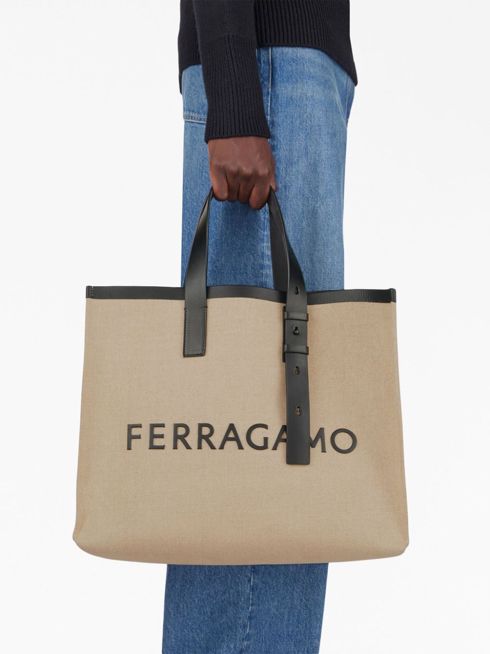 Ferragamo logo-embossed leather tote bag - view 7
