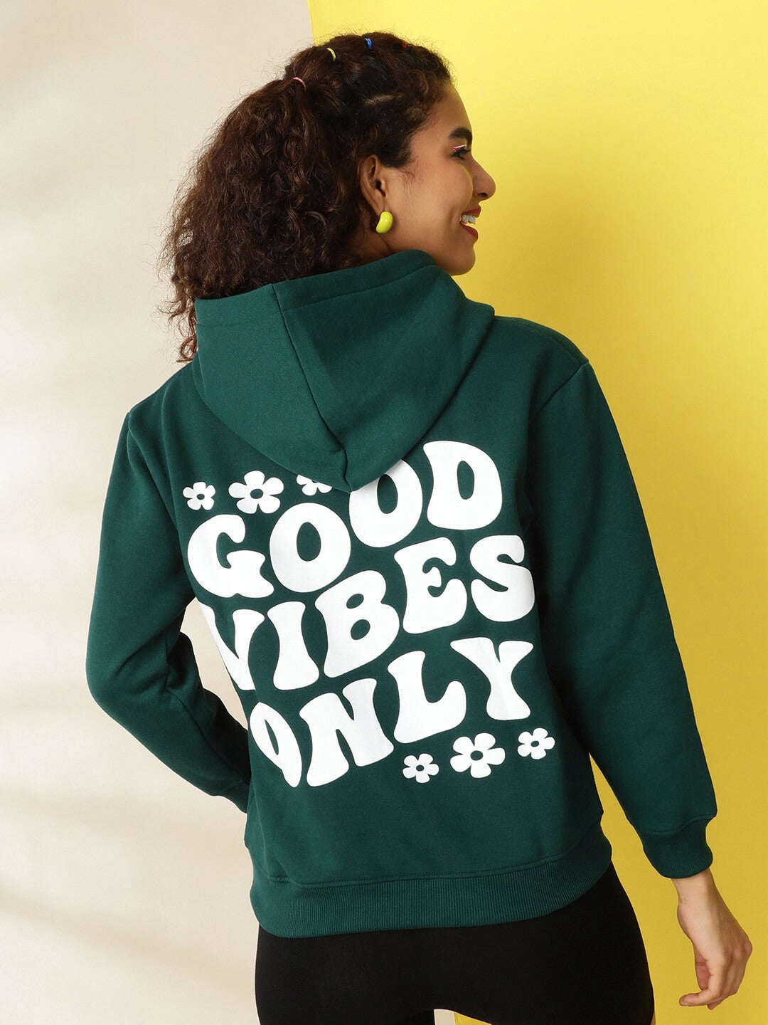 Freehand By The Indian Garage Co Women's Back Printed Regular Fit Sweatshirt