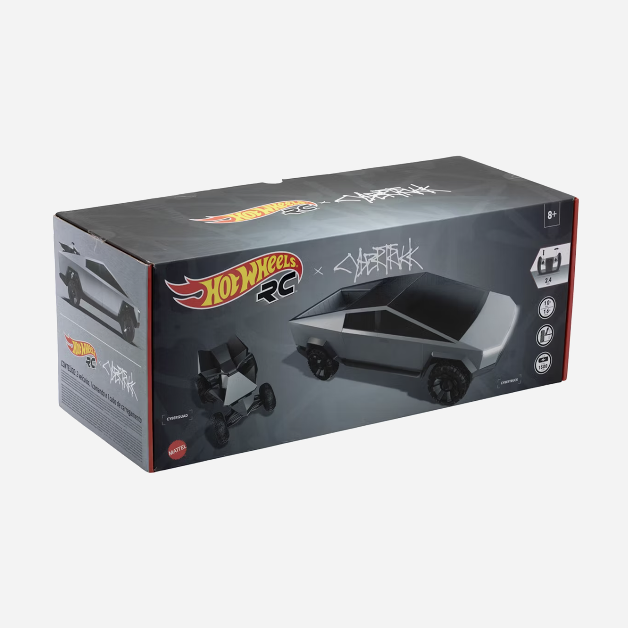 Hot Wheels x Tesla Cybertruck 1:10 Scale RC Car (2021 Version w/ Cyberquad) - view 3