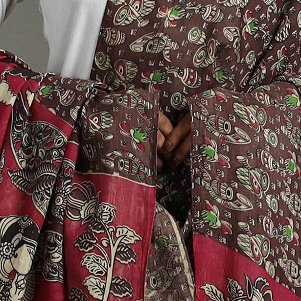 SOUTH KARGHA Brown - Printed Silk Cotton Kalamkari Dupatta 15 - view 4