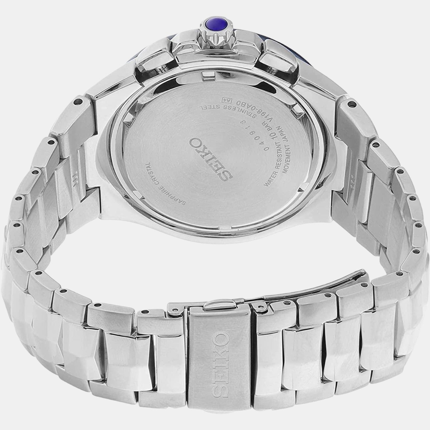 Seiko Coutura Men Solar White Dial Chronograph Stainless Steel Watch SSC787P9 - view 3