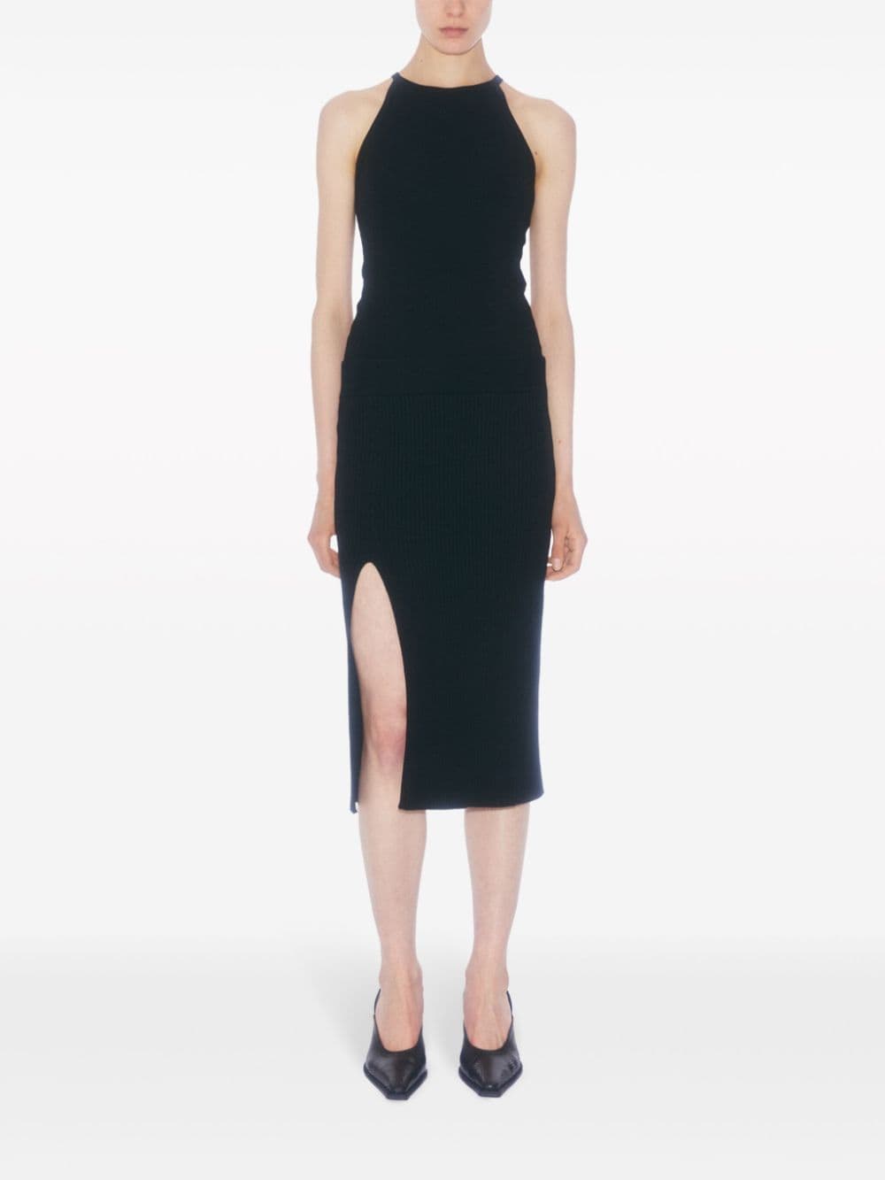 Filippa K Conscious Criteria page Cable knit asymmetrical skirt - view 3