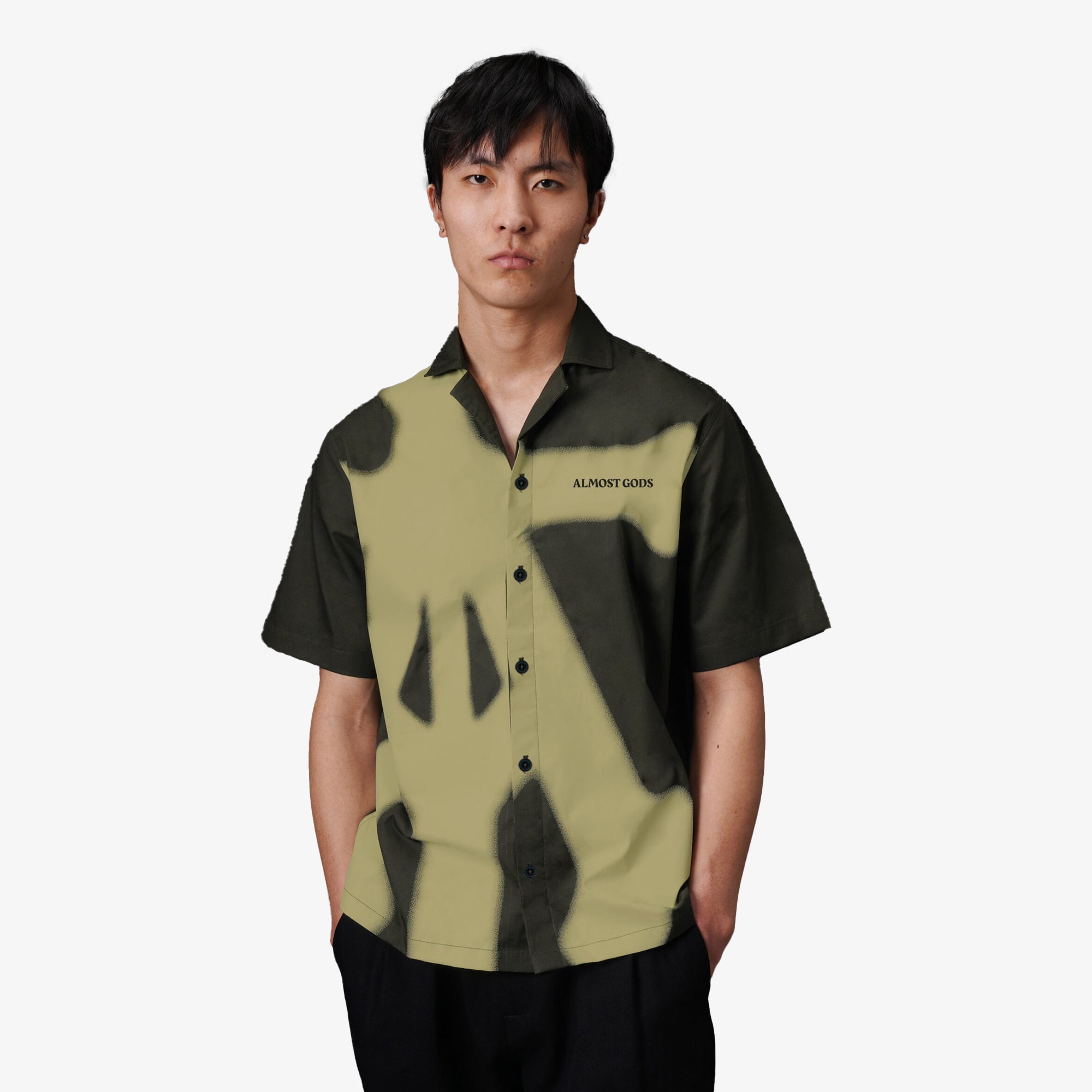Almost Gods | Alpha Cross Spray Paint Shirt { Green