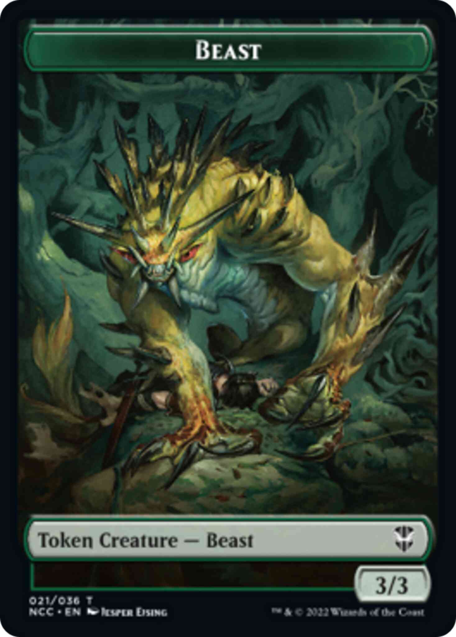 Beast token 21 – Magic Beast Token (21) // Saproling Token (28) [Streets of New Capenna: Commander: Tokens] [Non-Foil]