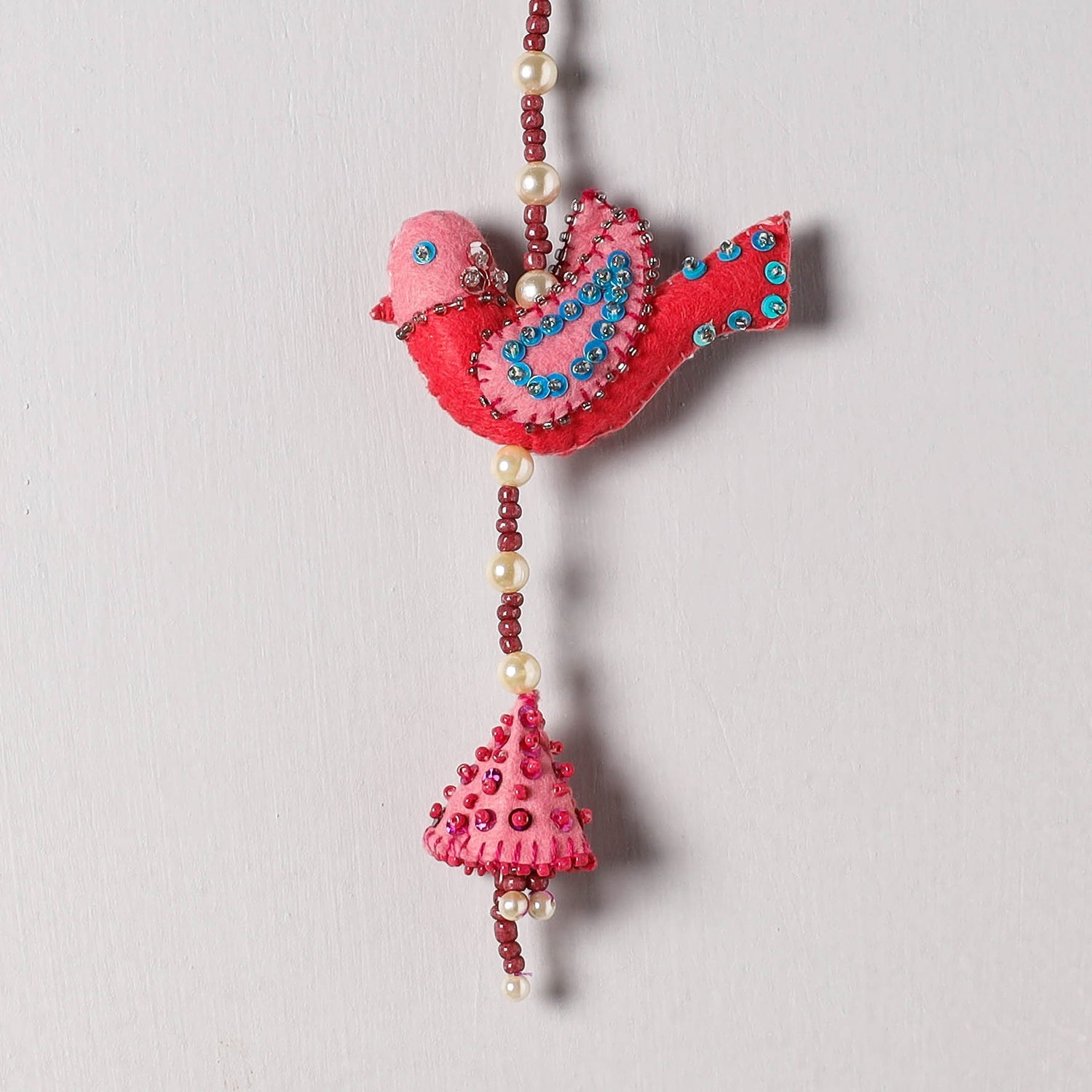 WITH LOVE BY KANIKA Bird - Handmade Felt & Beadwork Wall Hanging - view 2