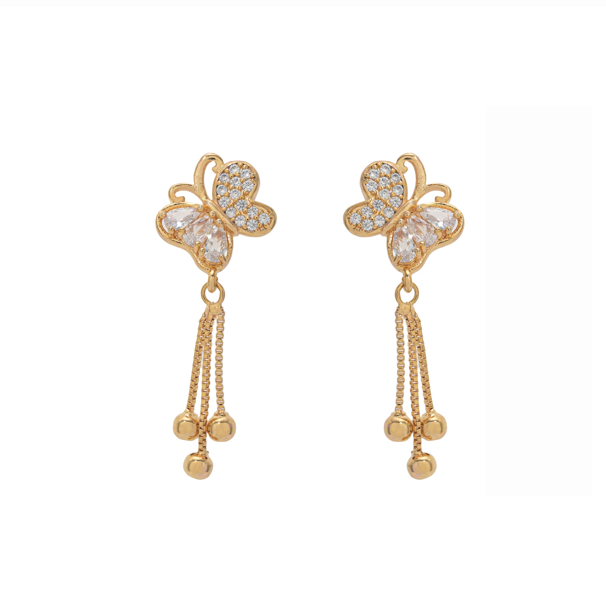 Branta Fluttering Diamonds Butterfly Earrings - view 2