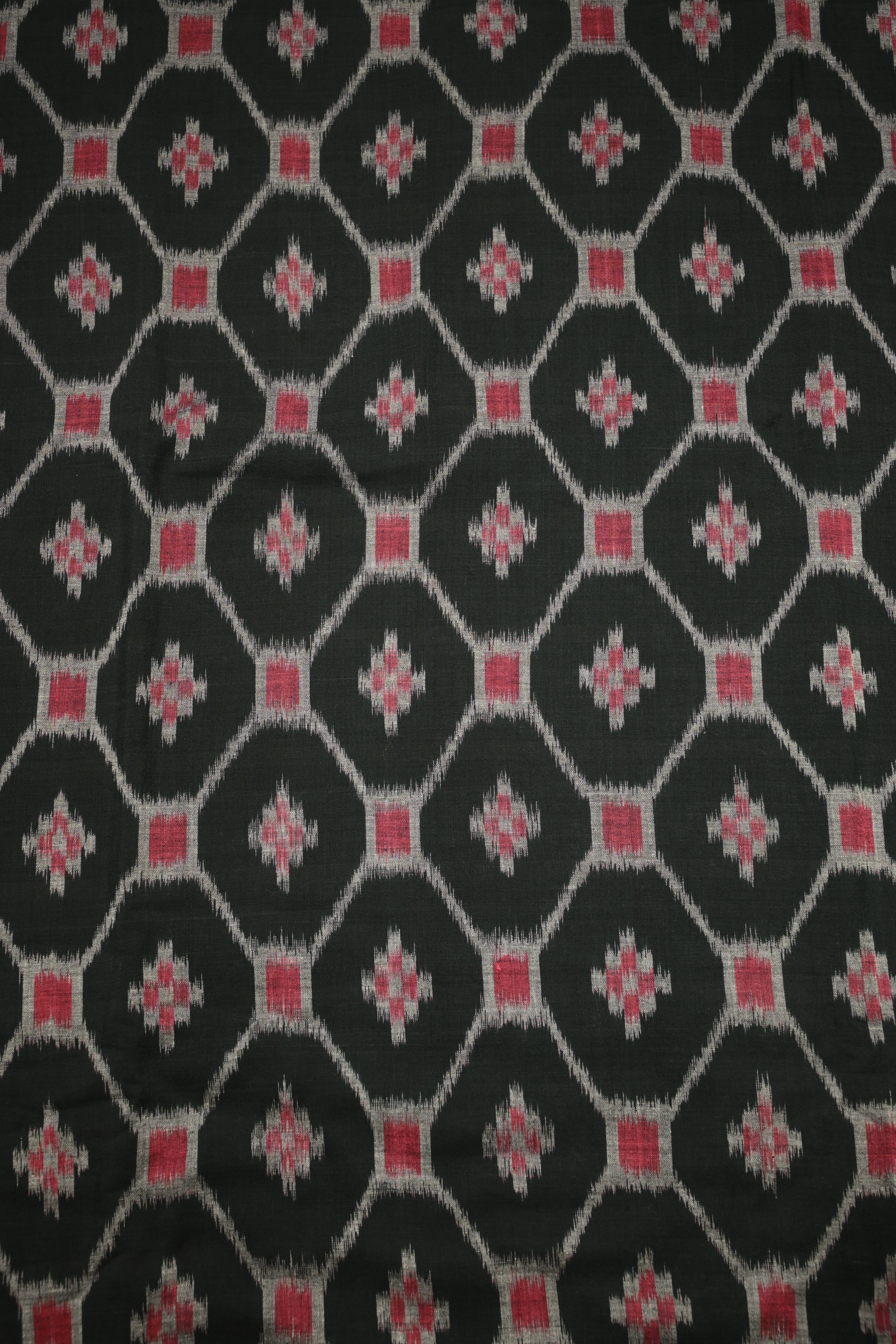 IndianVillèz Green with Multicolour Sambalpuri Pasapali Cotton Fabric - view 2
