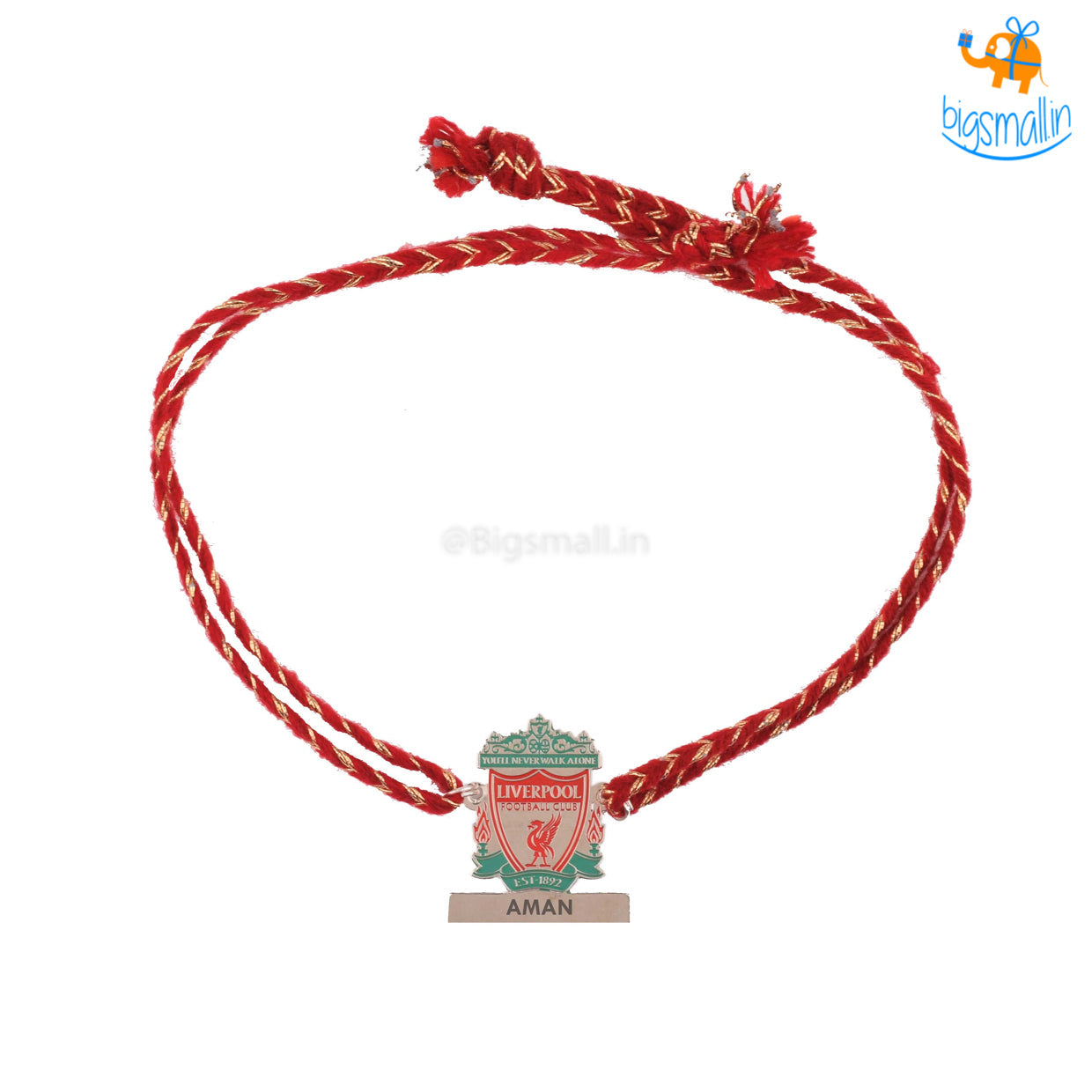 Bigsmall_piu Personalized Liverpool Metallic Rakhi | COD Not Available - view 2