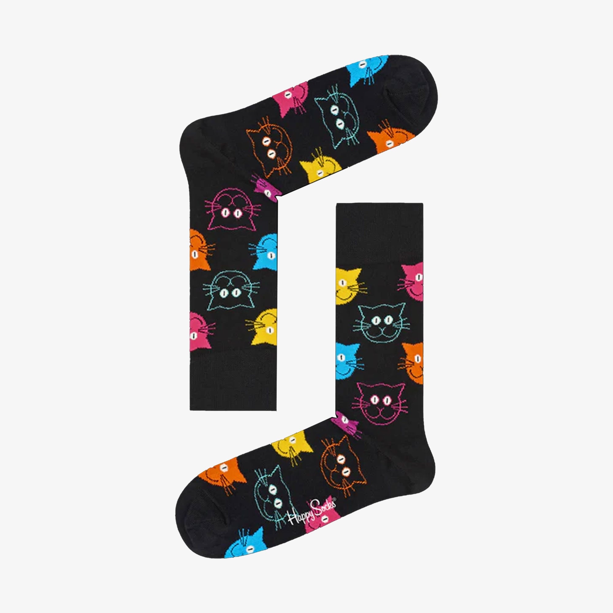 Happy Socks | CAT SOCK { BLACK