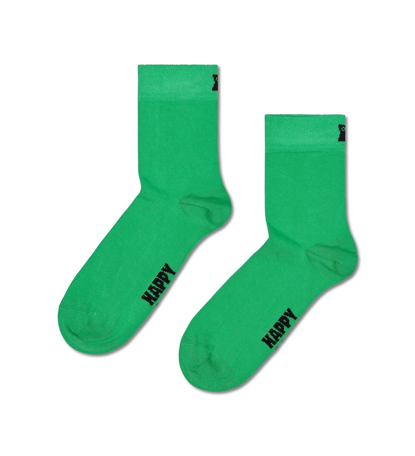 Happy Socks Unisex Green Solid Color Crew Length Socks for Women and Men