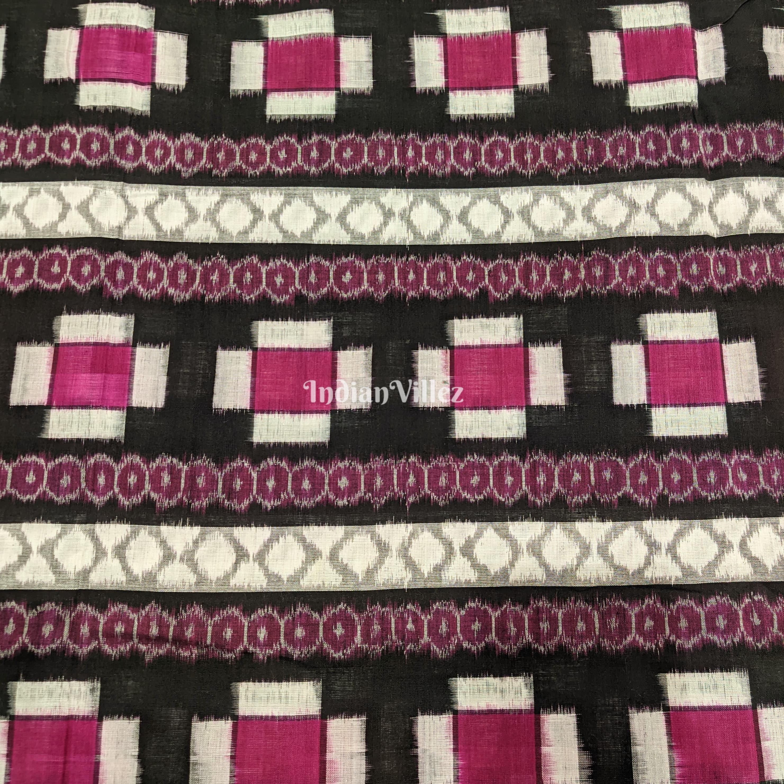 IndianVillèz Pasapali Theme Sambalpuri Ikat Cotton Fabric - view 2