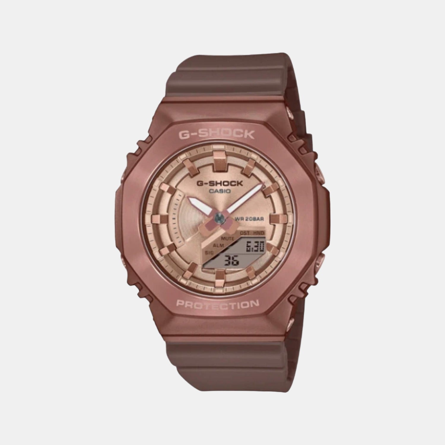 Casio G-Shock Men Quartz Rose Gold Dial Analog-Digital Resin Watch G1284