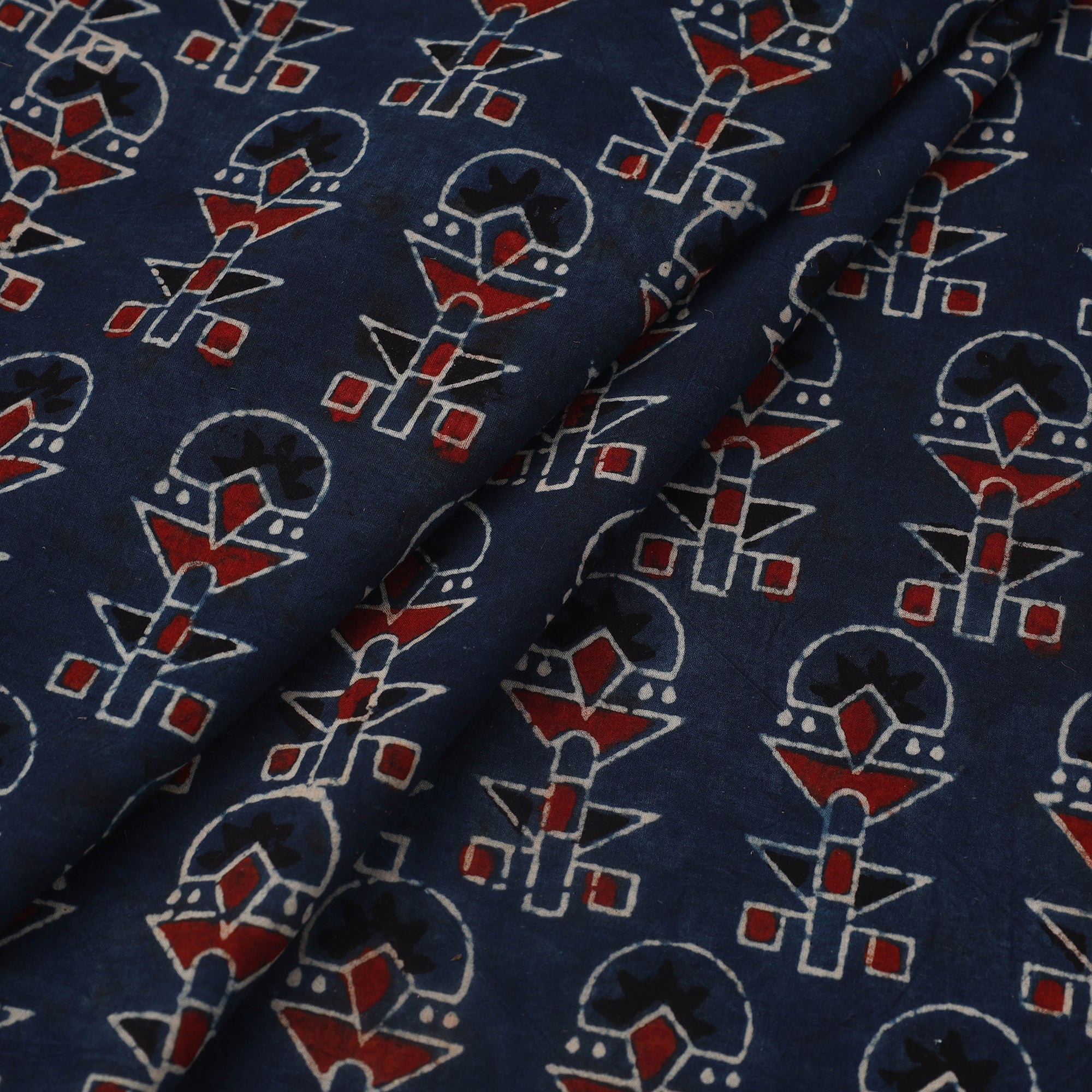 KACHCHH JI CHHAAP Blue - Block Print Cotton Natural Dyed Ajrakh Fabric 44 - view 2