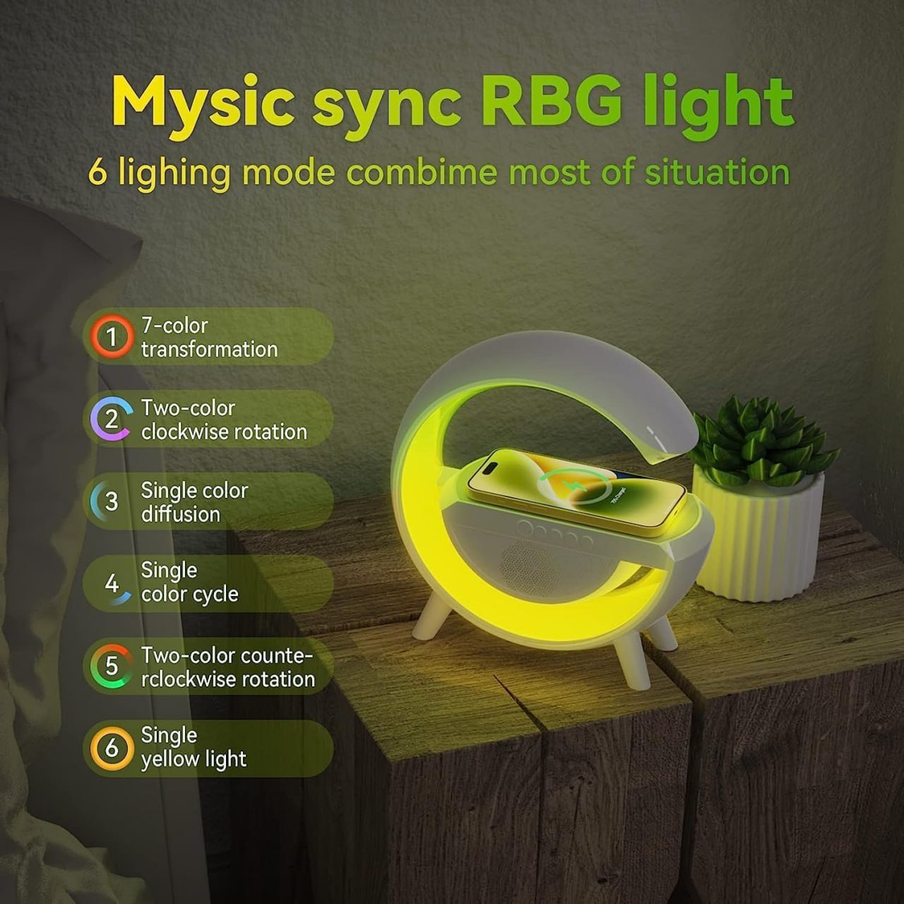 Fab Alchemy G-Shape LED Wireless Charging Speaker Lamp - view 4