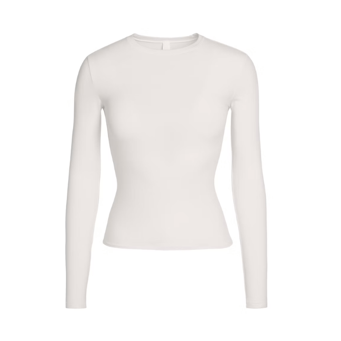 HYPE ELIXIR Skims Cotton Jersey Long Sleeve T-Shirt Marble