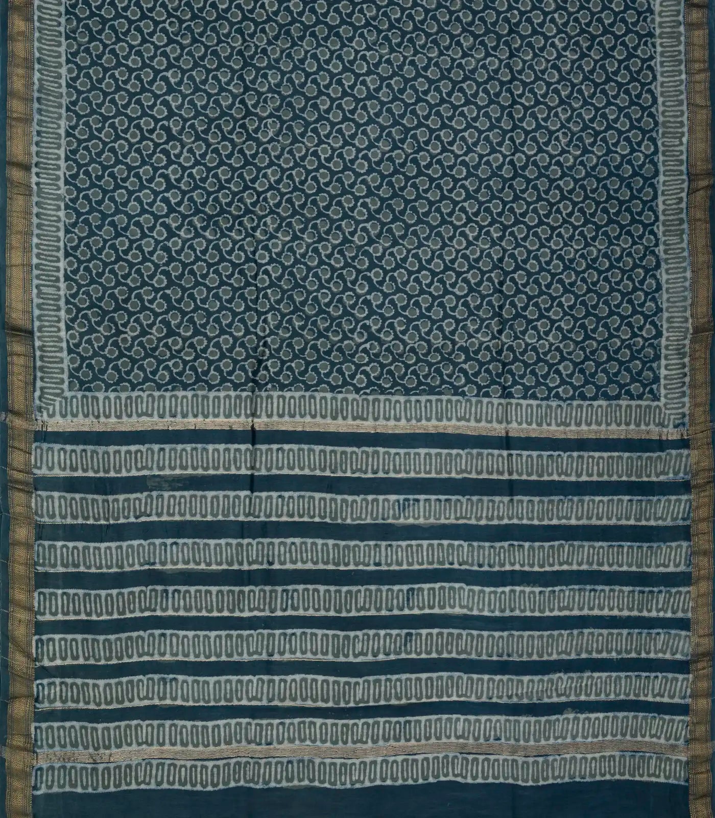 RmKV Navy Blue Woven Jaipur Cotton Saree With Printed Floral Motifs - view 2