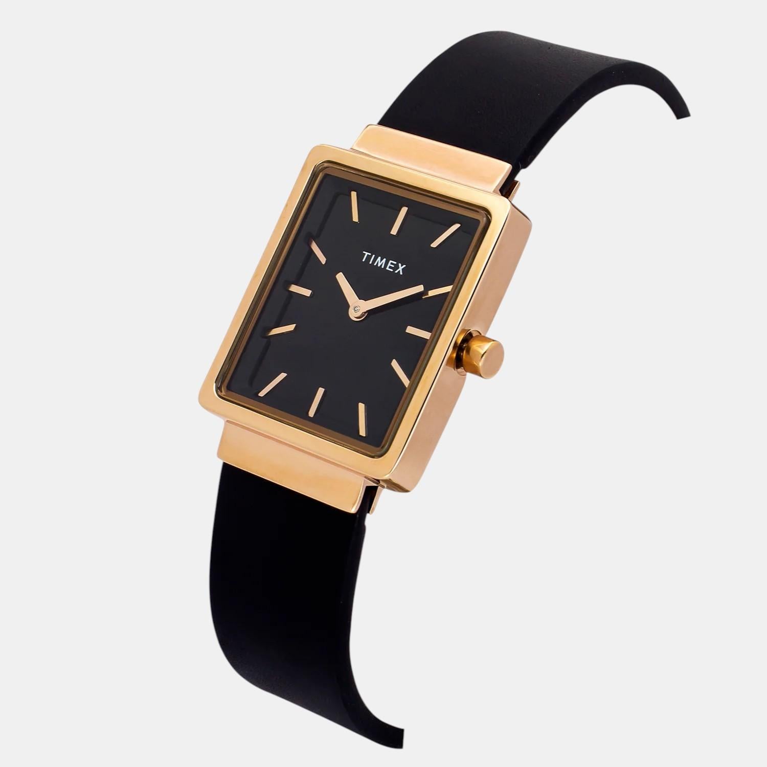 Timex Fashion Women Quartz Black Dial Analog Leather Watch TWEL20701 - view 2