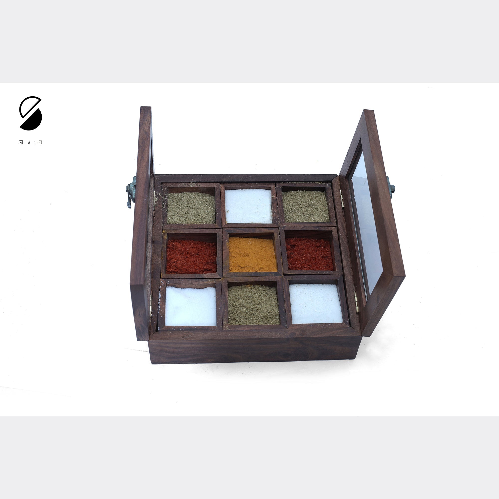 SAAG Brown - Handcrafted Wooden Spice Box - view 2