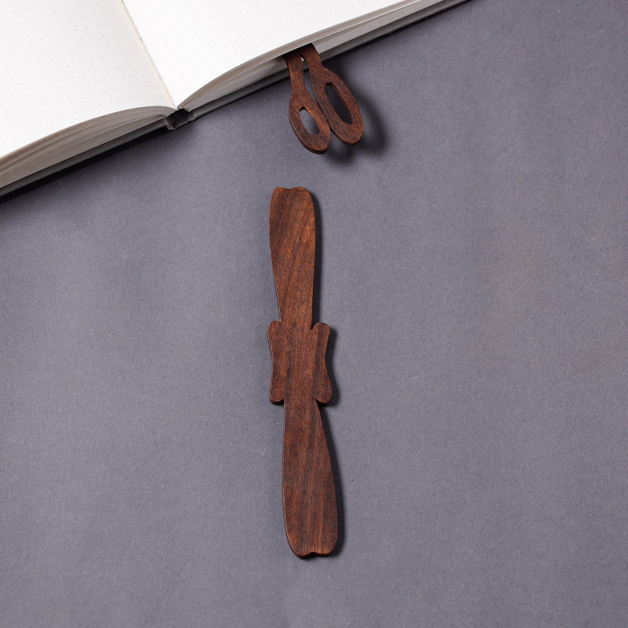 ITOKRI CRAFTS INITIATIVE Bijnor Hand Carved Sheesham Wood Bookmark
