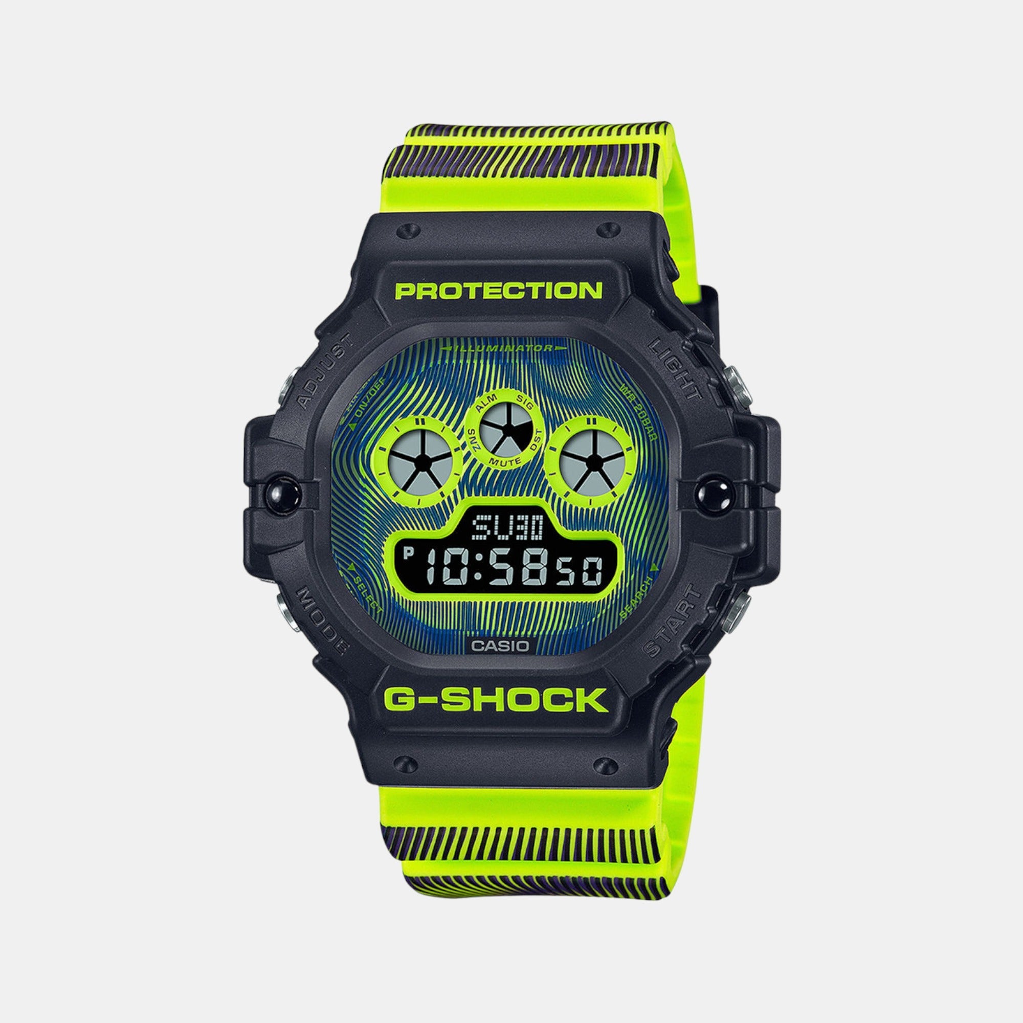Casio G-Shock Unisex Quartz Two Tone Dial Digital Resin Watch G1324