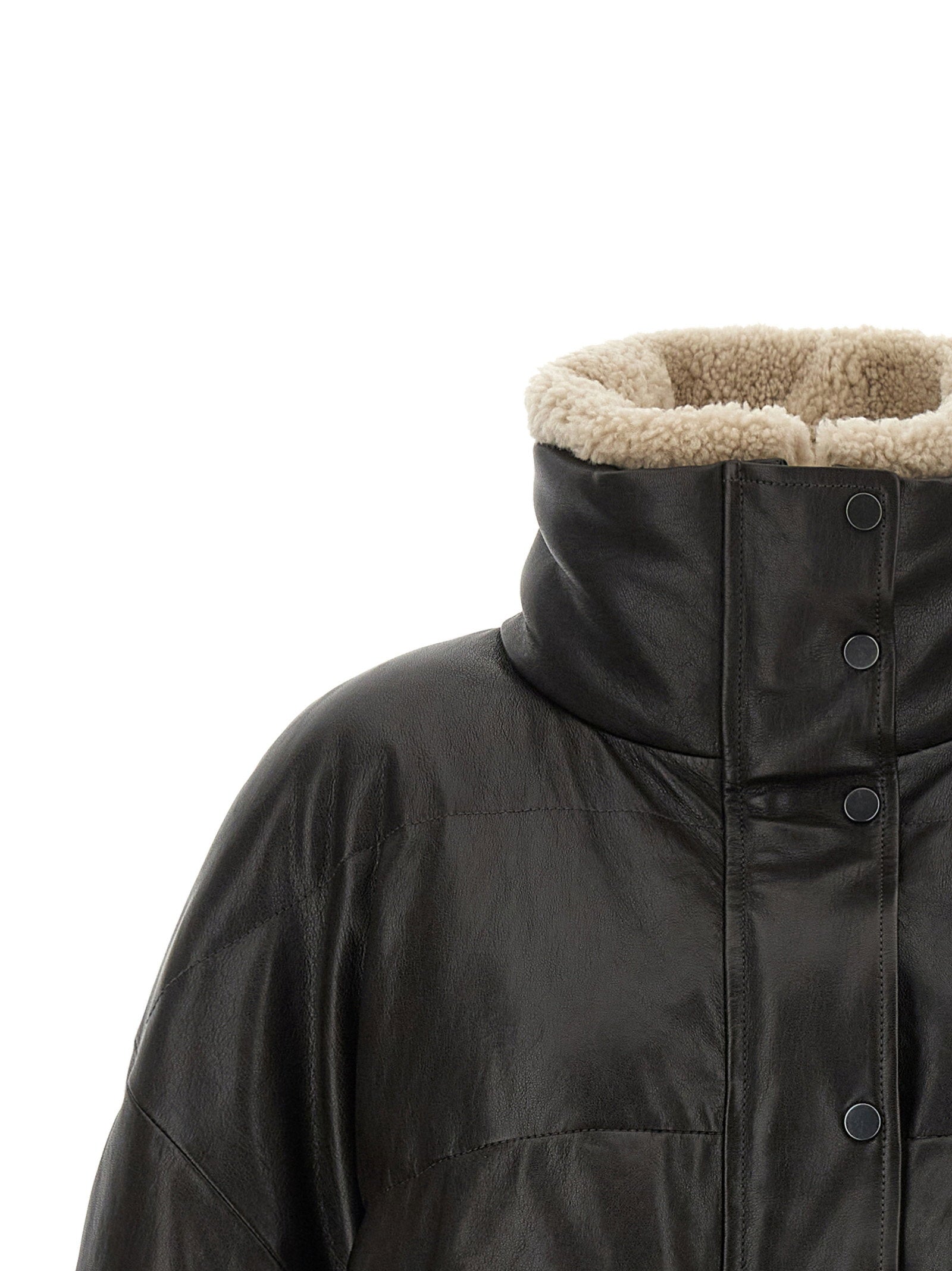 Brunello Cucinelli Padded Leather Jacket - view 3