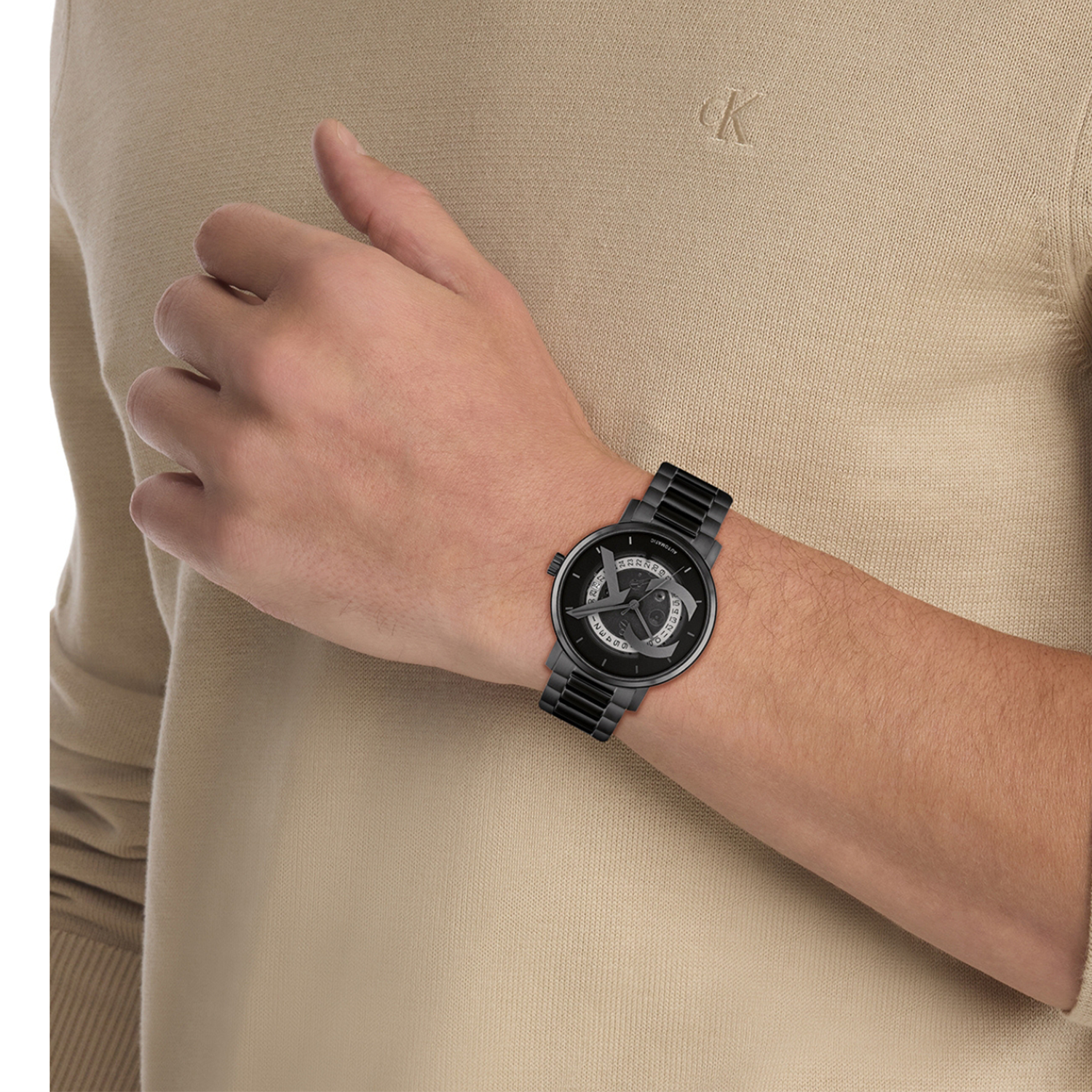 Calvin Klein Ck Iconic Unisex Automatic Black Dial Analog Stainless Steel Watch 25300017 - view 4