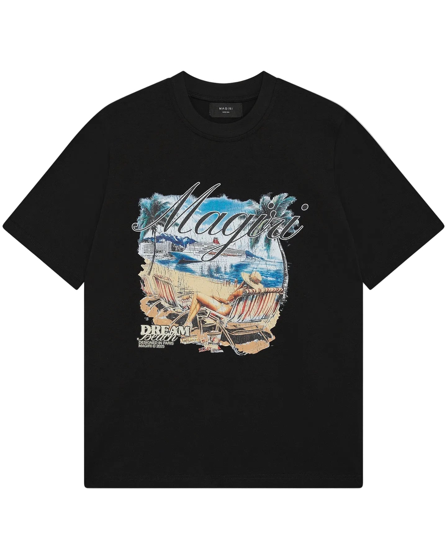 MAGIRI Dream Beach Printed Black T-Shirt