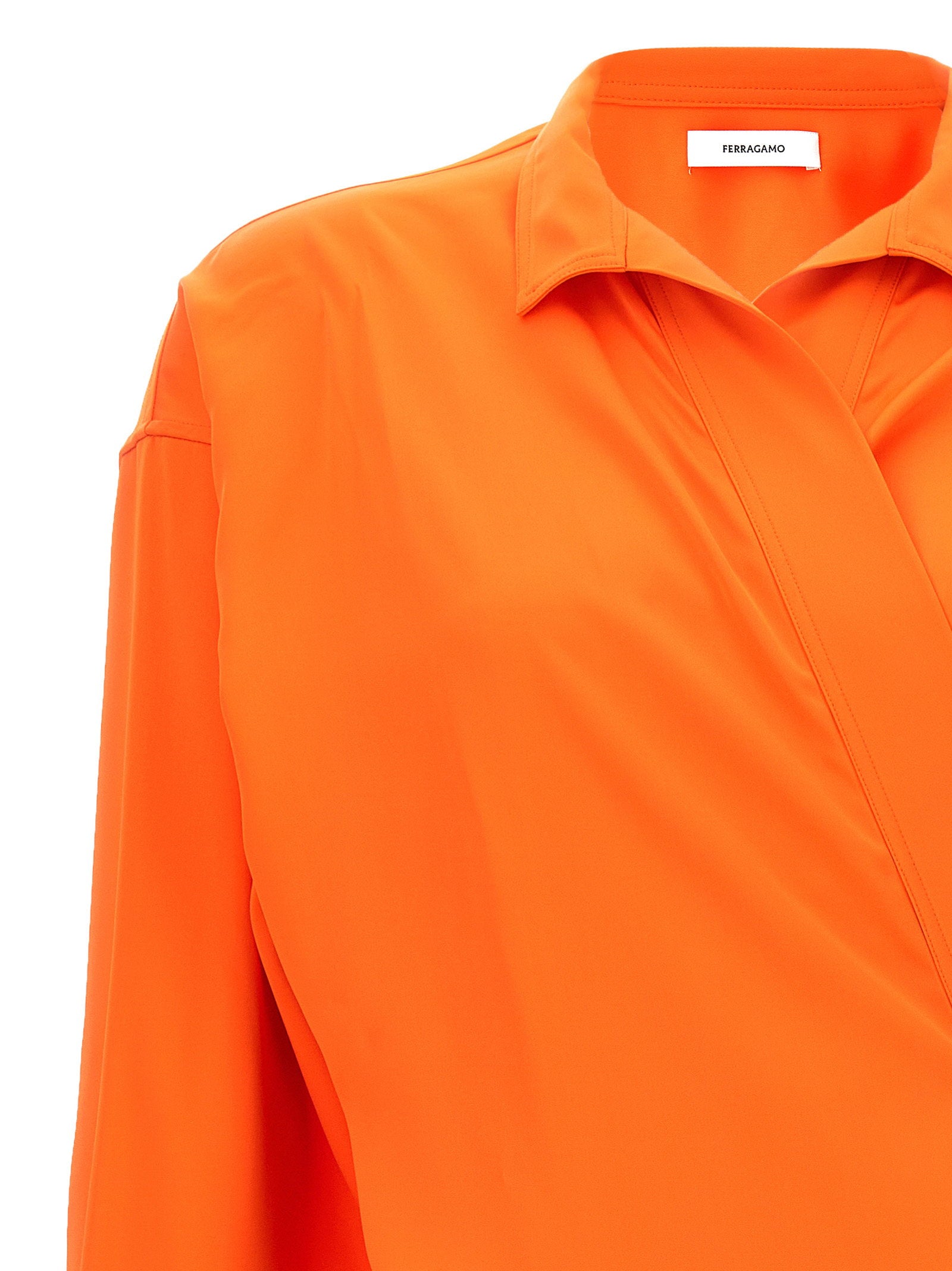 Ferragamo Satin Asymmetric Shirt – 96% viscose, 4% elastane - view 3