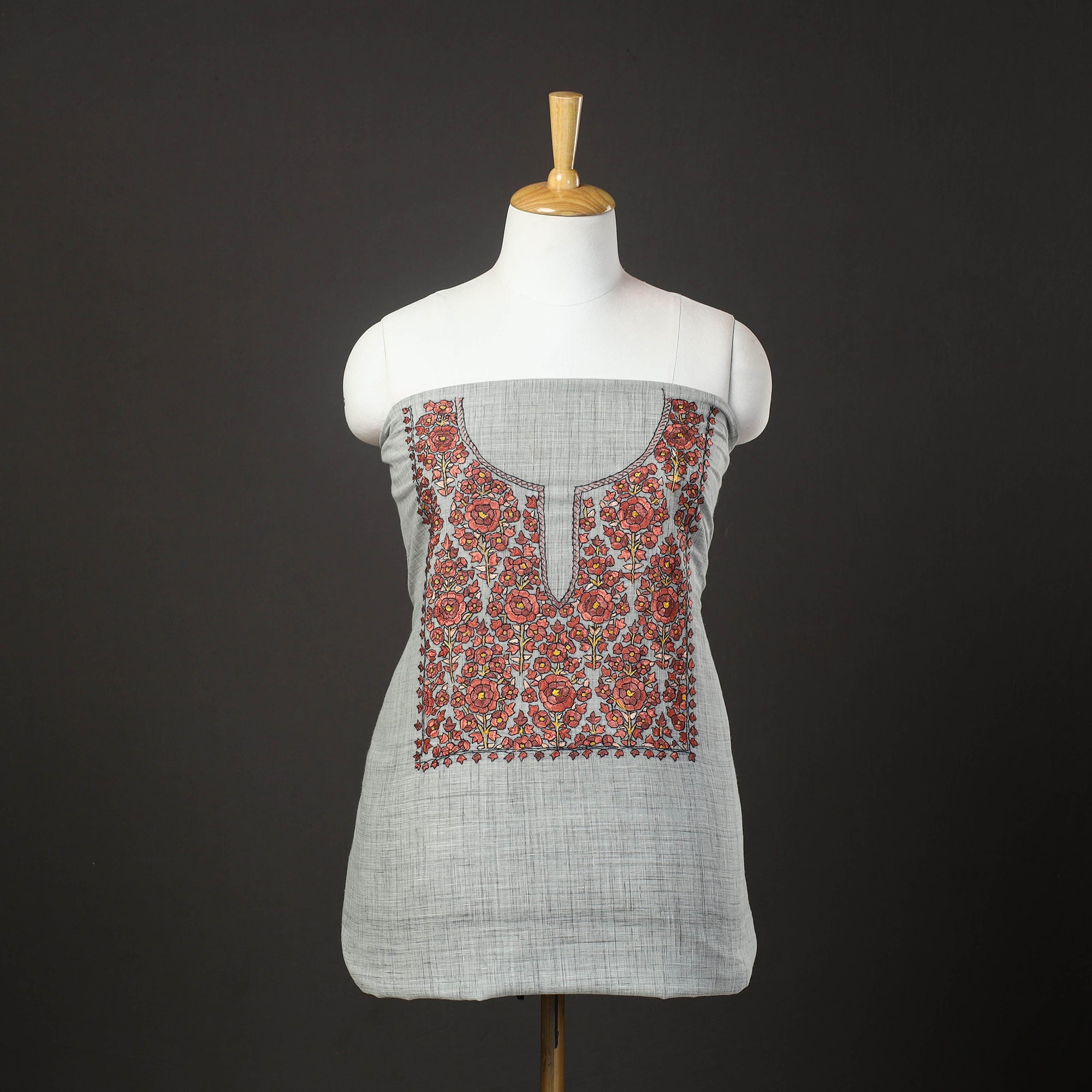 ITOKRI CRAFTS INITIATIVE 2pc Kashida Hand Embroidery Cotton Dress Material 42