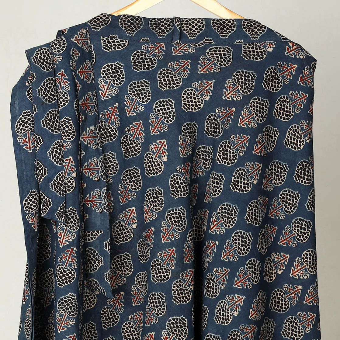 NOORI BAZAR Block Print Cotton Wrap Around Ajrakh Skirt 40 - view 2
