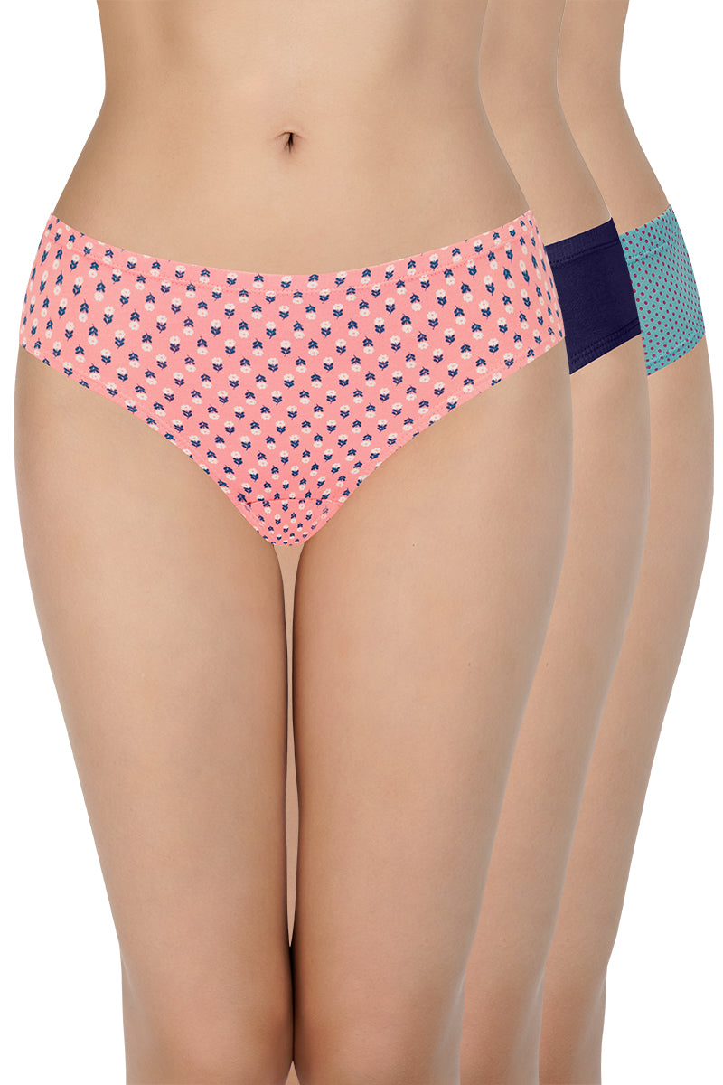every de 100% Cotton Bikini Panty Pack (Pack of 3) - D010 - Multi
