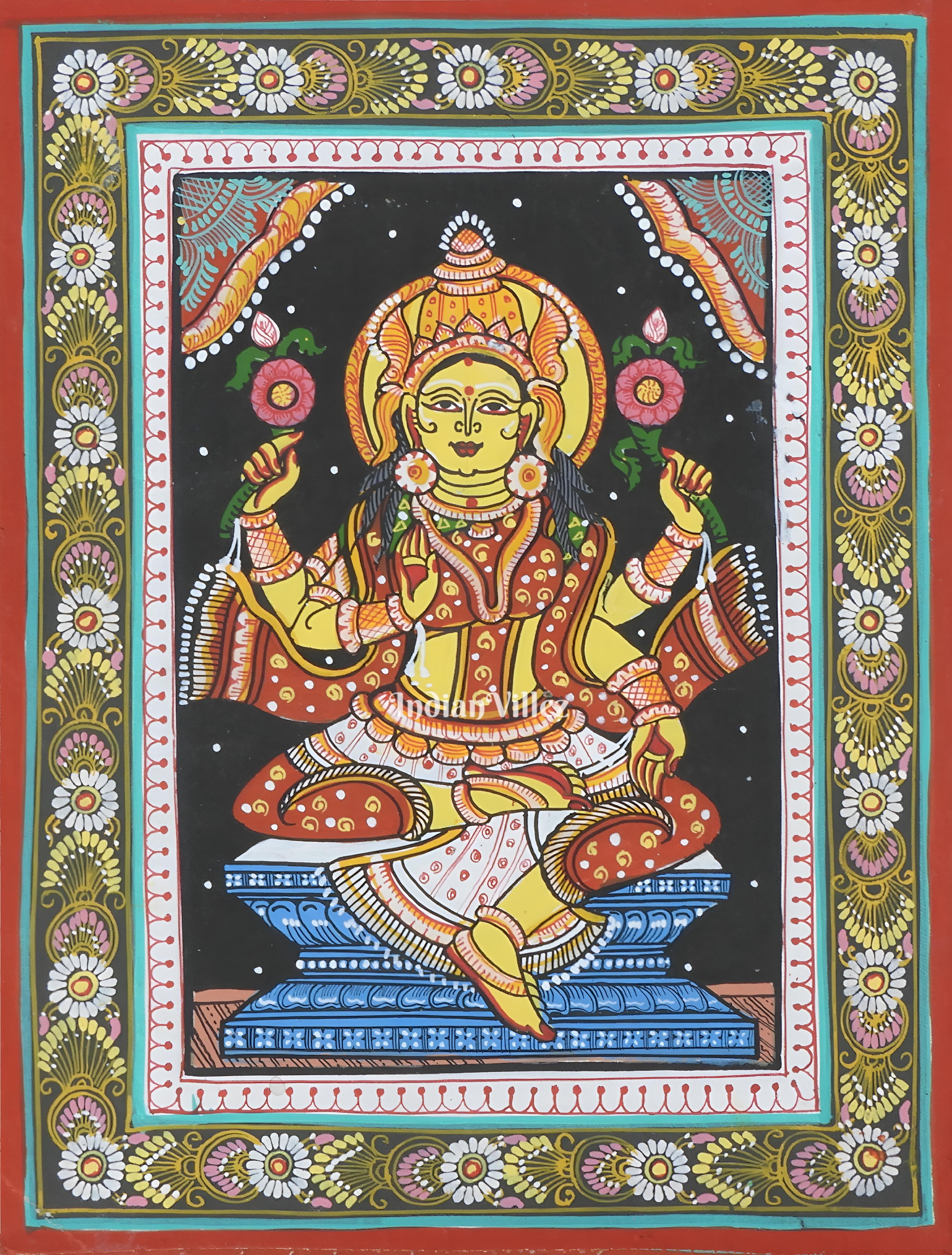 IndianVillèz Mata Laxmi Pattachitra Wall Painting