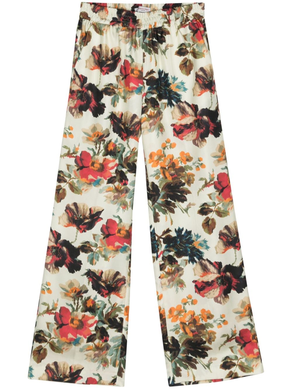 Alberto Biani Printed silk wide-leg trousers – Silk 100%