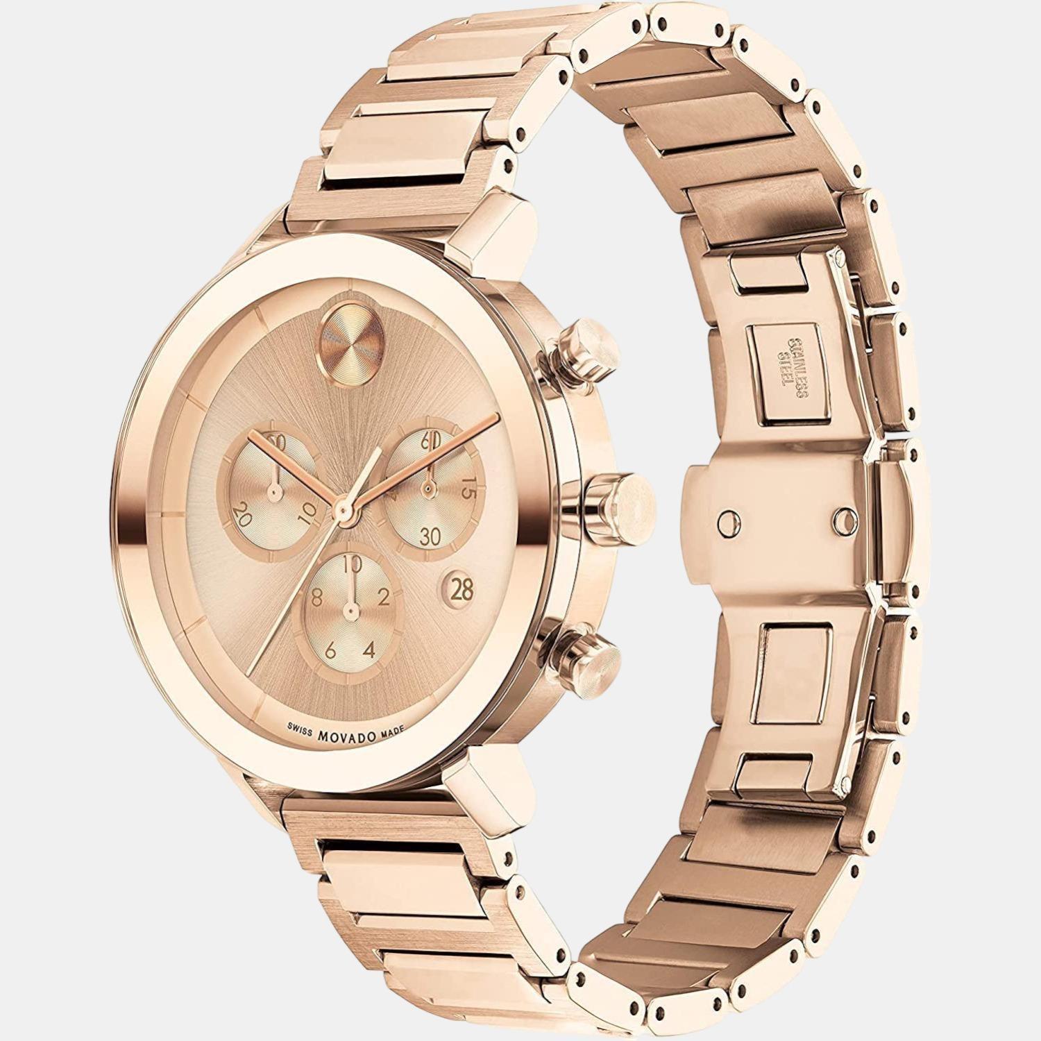 Movado Bold Evolution Women Quartz Rose Gold Dial Chronograph Stainless Steel Watch 3600789 - view 2