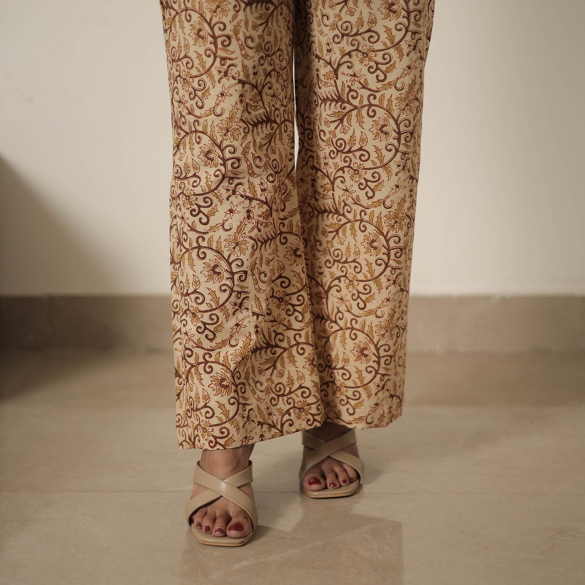 ITOKRI CASUALS Beige - Block Printed Cotton Kalamkari Co-ord Set 12 - view 5
