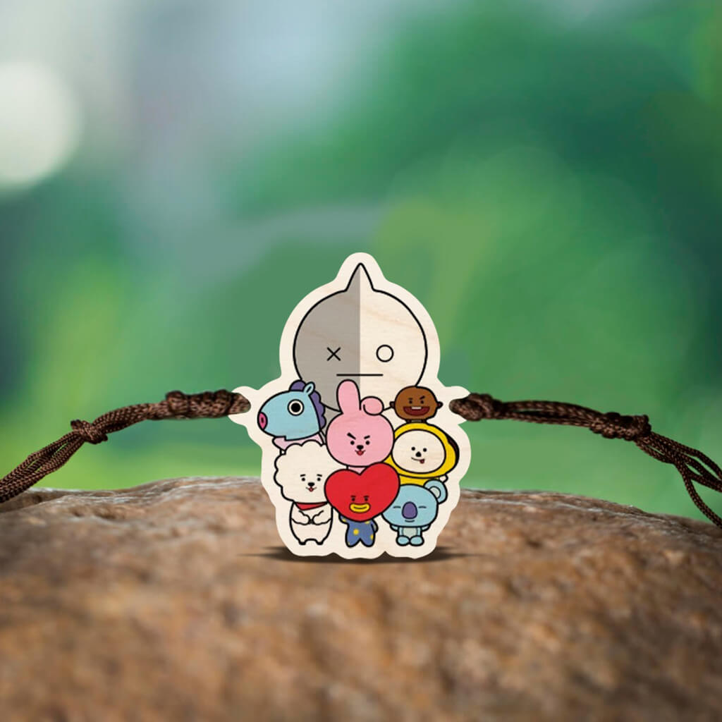 Bigsmall_cc BTS BT21 Wooden Rakhi - view 2