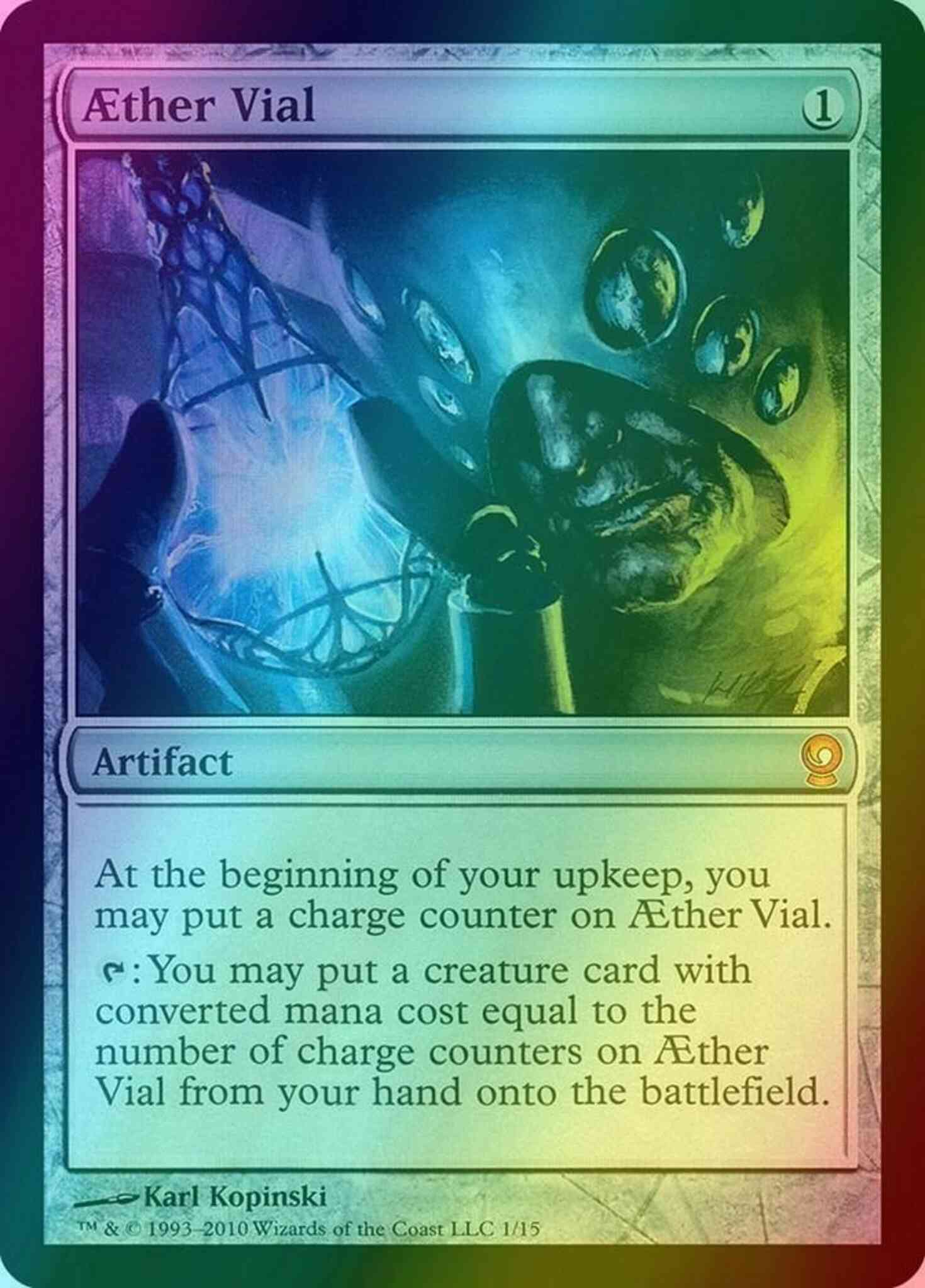 Aether vial 1 – Magic Aether Vial [1] [From the Vault: Relics] [Foil]