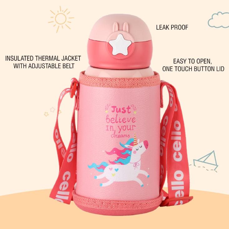 Cello Lucky Hot & Cold Stainless Steel Kids Water Bottle, 500ml - view 13