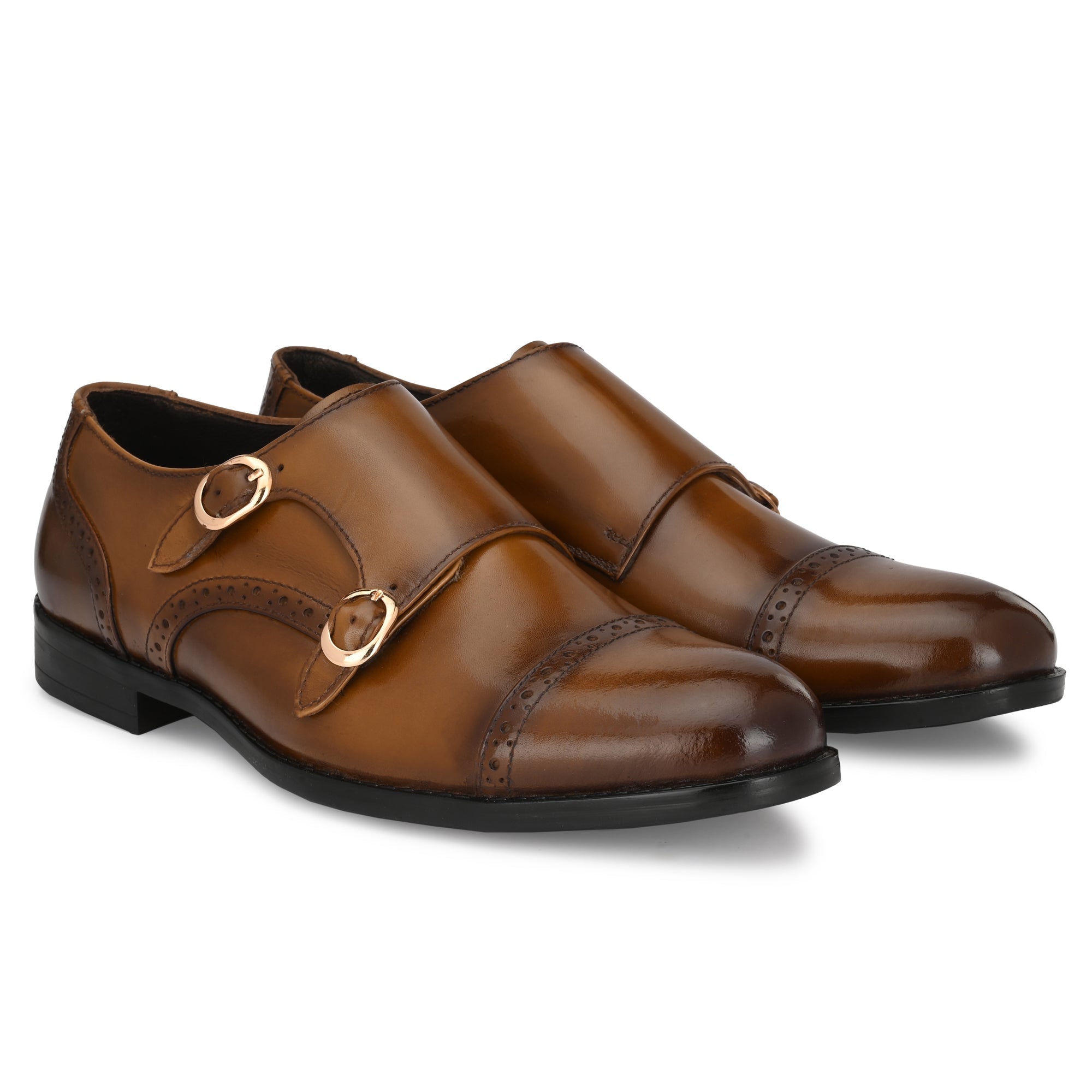 egoss-shoes Formal Leather Buckled Monk Shoes For Men - view 6