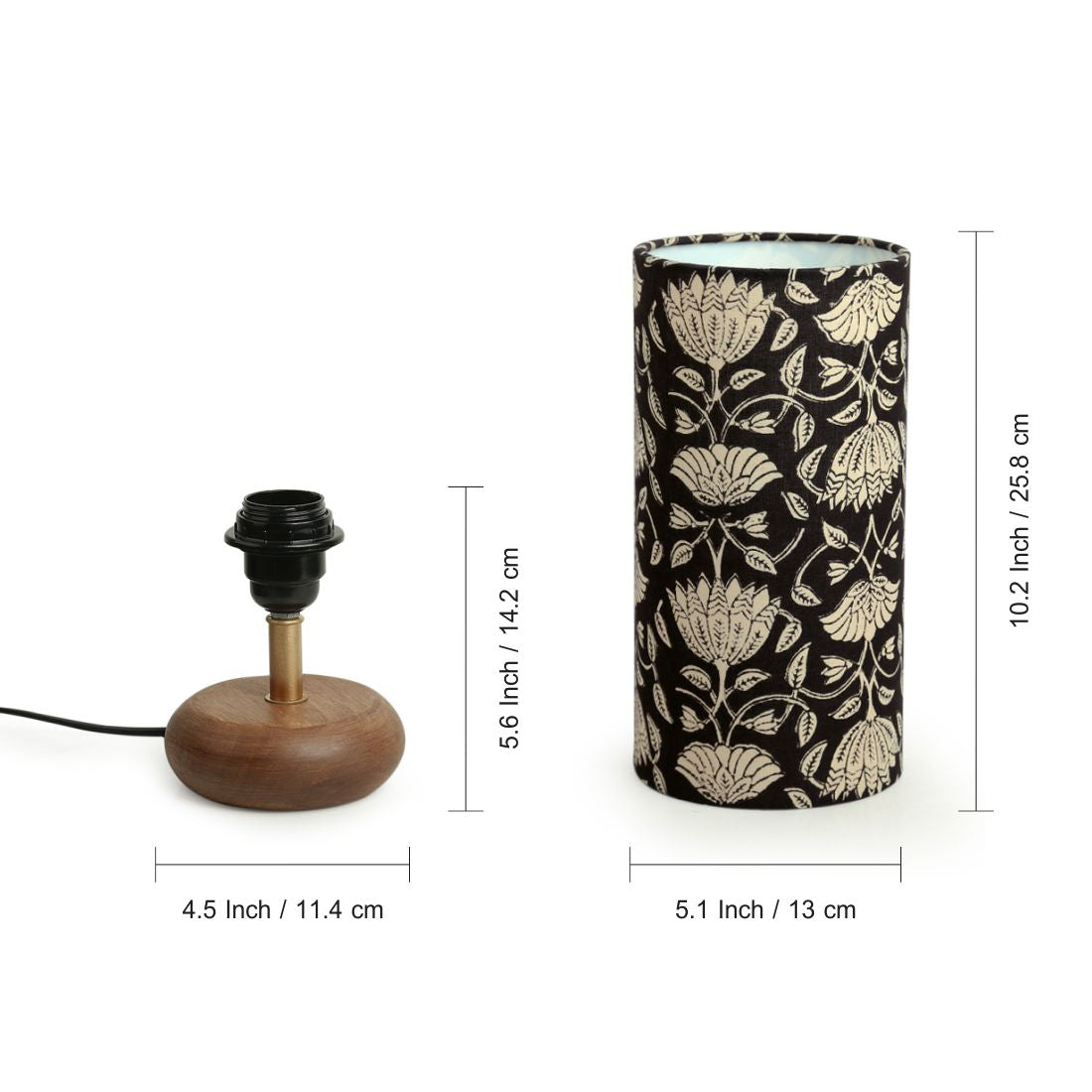 EXCLUSIVELANE 'Blooming Lotus' Cylindrical Table Lamp In Mango Wood (14 Inch) - view 9