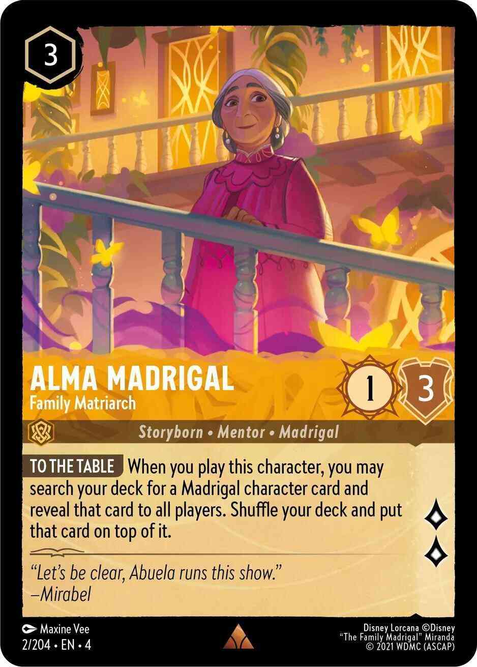 Lorcana Alma Madrigal - Family Matriarch - 2/204 [Ursula's Return] [Non-Foil]