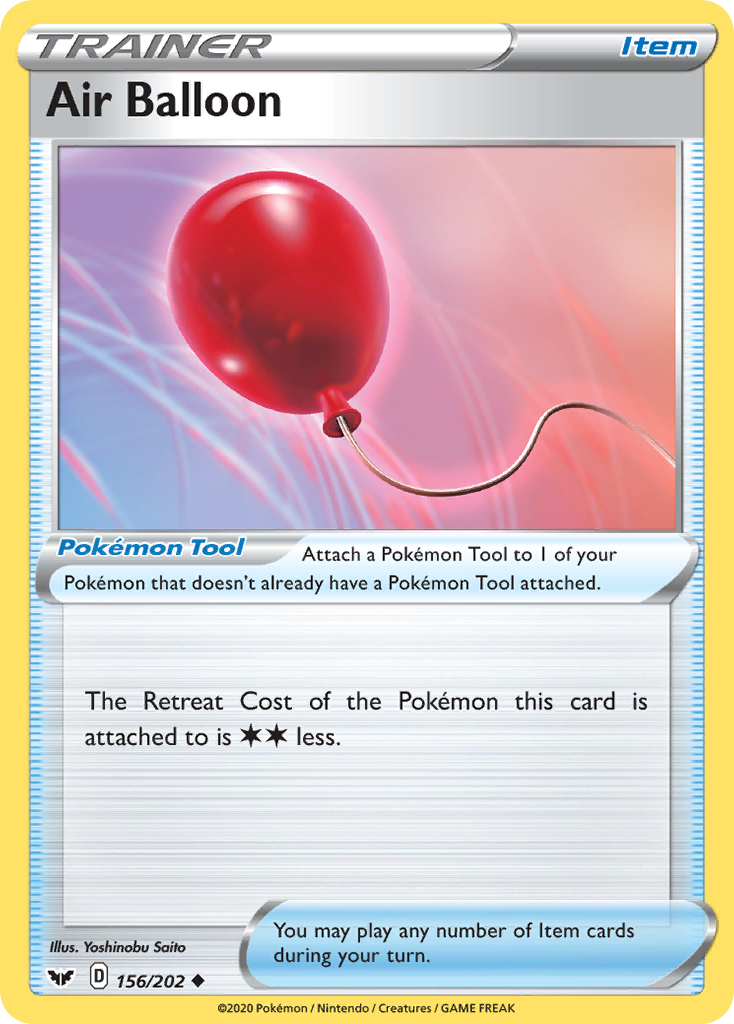Uncommon swsh1-156 non-holo – Pokémon Air Balloon - 156/202 - Uncommon [swsh1-156] [Non-Holo] - Air Balloon - 156/202 - Uncommon