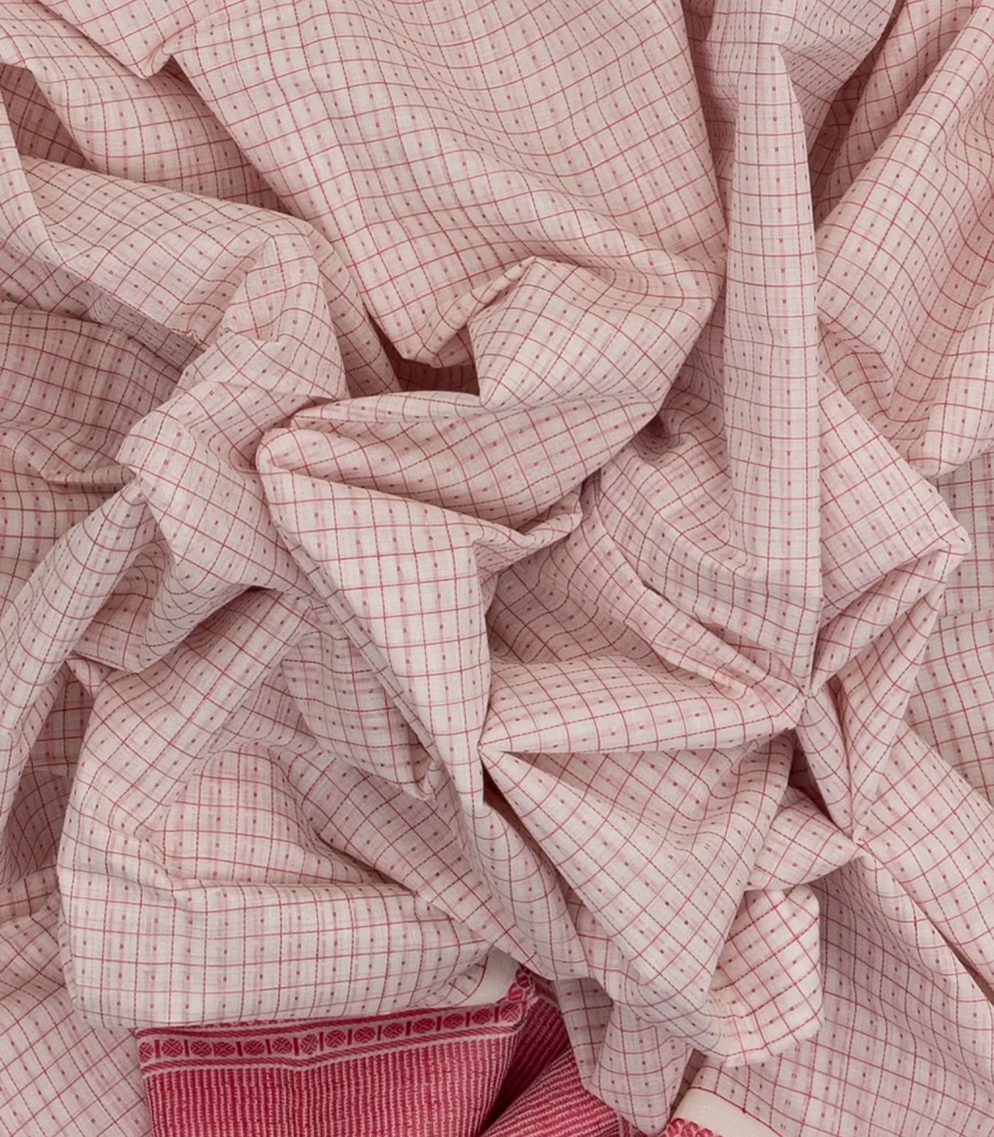 RmKV Off White Handloom Kanchi Cotton Saree With Checks & Dots - view 3