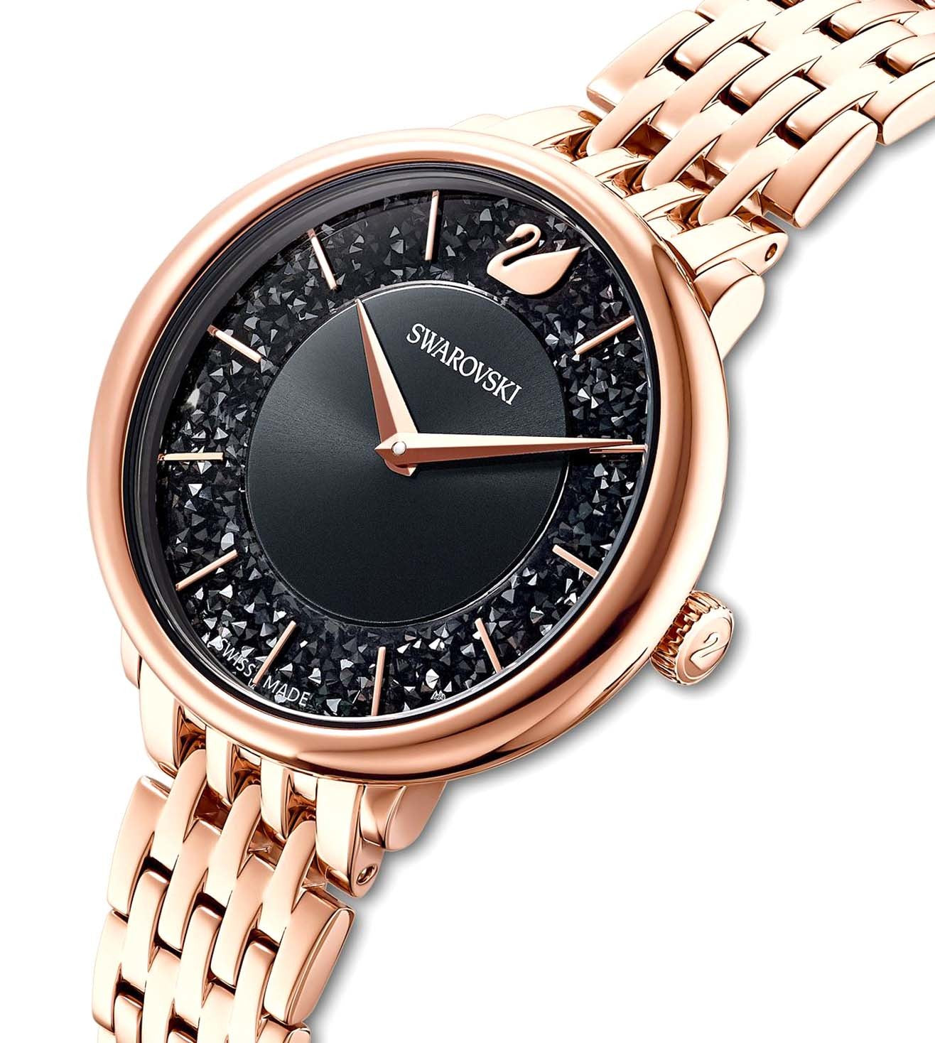 Swarovski Crystalline Chic Black Dial 35 MM with Rose Gold Chain Watch for Women - view 2