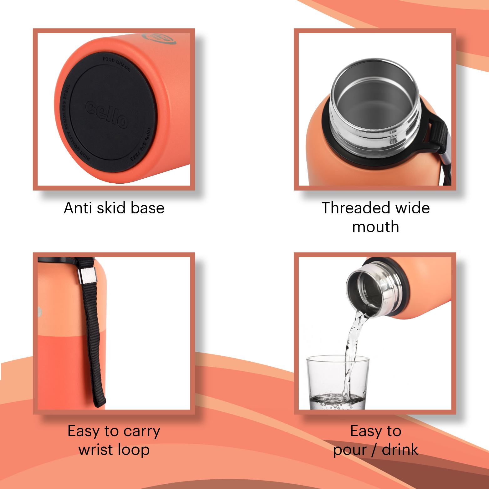 Cello Neo Kent Flask, Vacusteel Water Bottle, 750ml - view 28