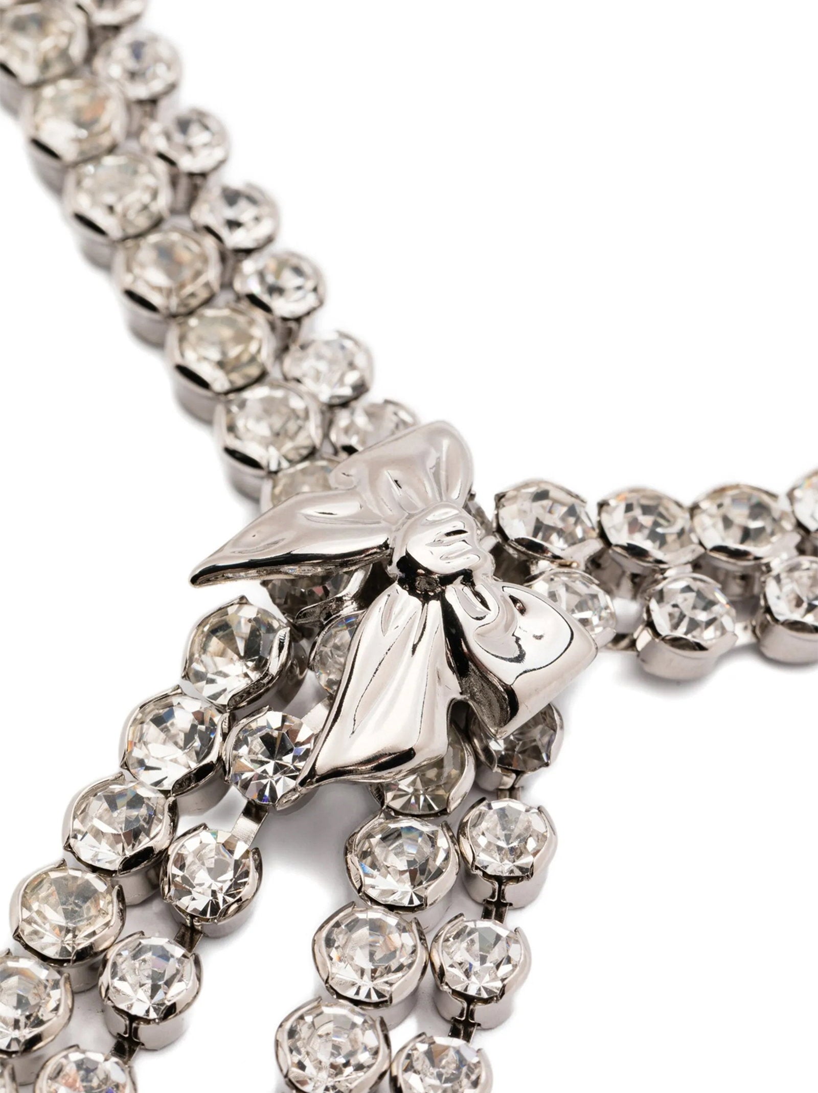 Alessandra Rich Bow Crystals Necklace – 70% glass, 30% brass - view 2